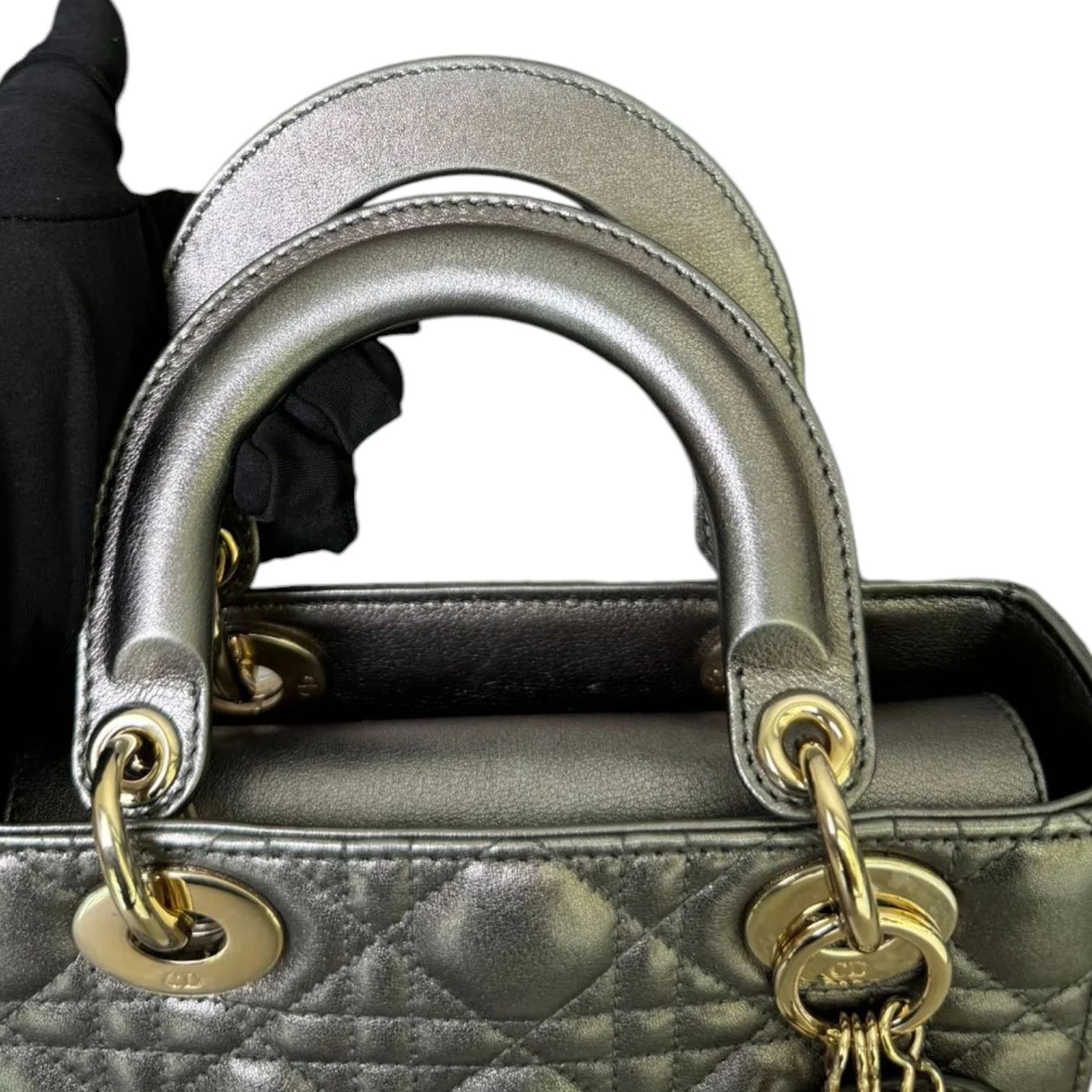 My ABC Dior Lady Dior Small Lambskin Metallic Grey GHW - Image 16