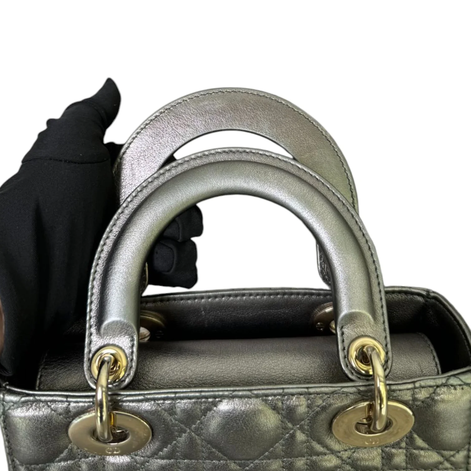 My ABC Dior Lady Dior Small Lambskin Metallic Grey GHW - Image 17