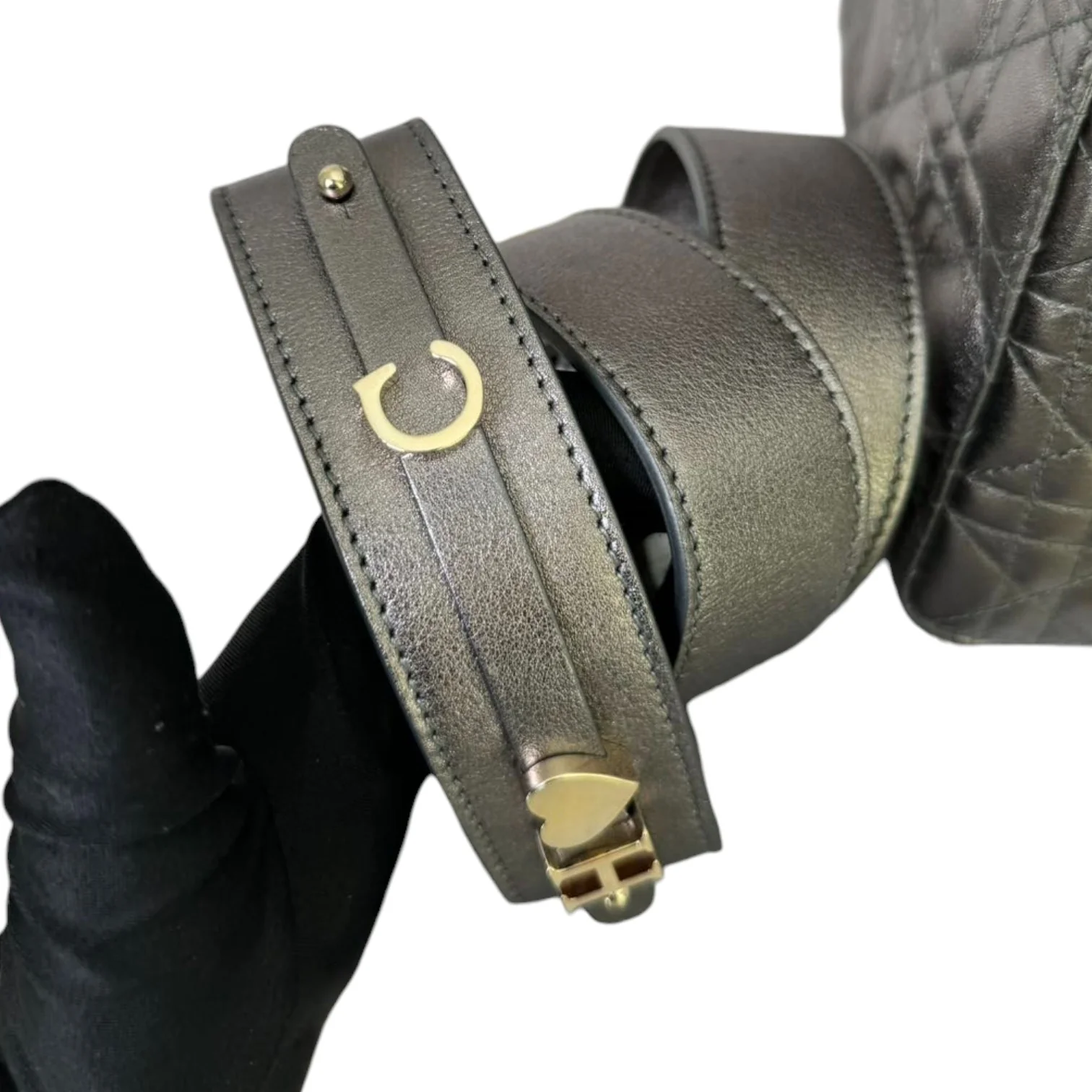 My ABC Dior Lady Dior Small Lambskin Metallic Grey GHW - Image 19