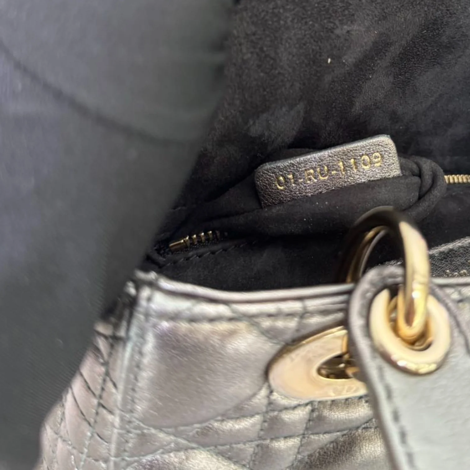 My ABC Dior Lady Dior Small Lambskin Metallic Grey GHW - Image 24