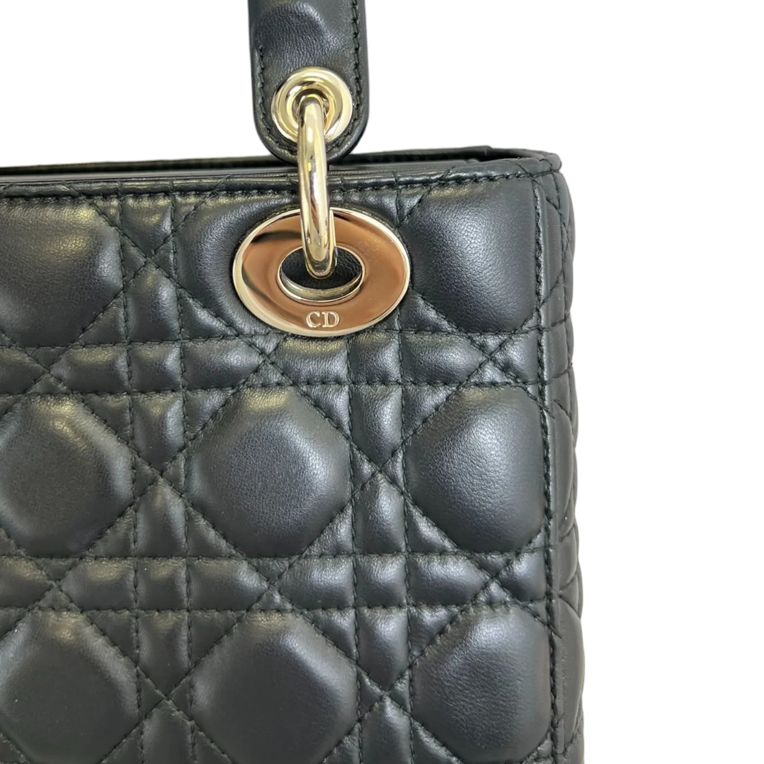 My ABCDior Lady Dior Lambskin Cannage Black GHW - Image 12
