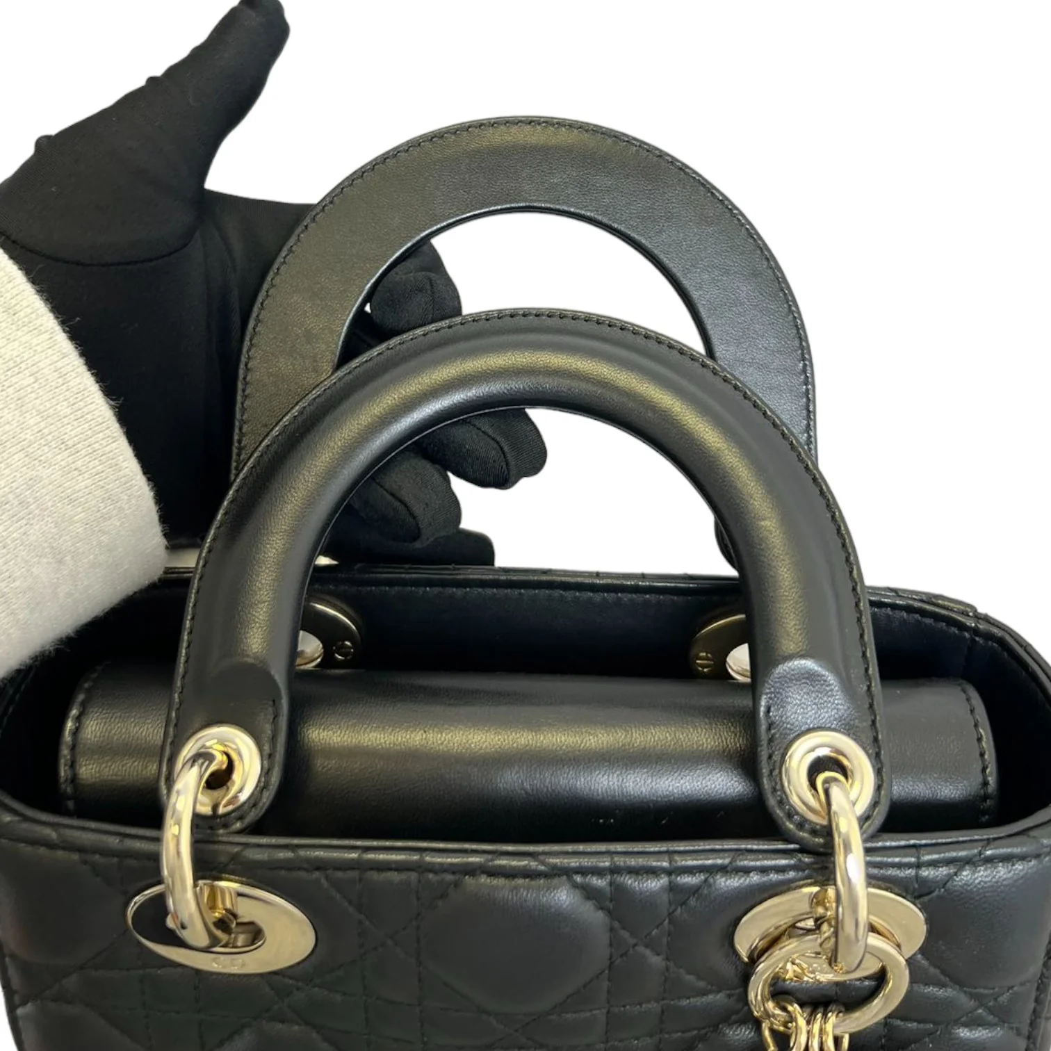 My ABCDior Lady Dior Lambskin Cannage Black GHW - Image 15
