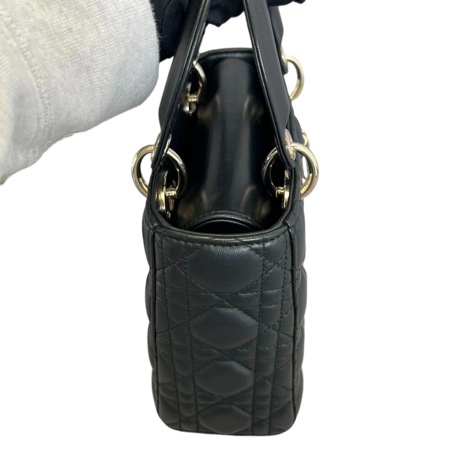 My ABCDior Lady Dior Lambskin Cannage Black GHW - Image 5
