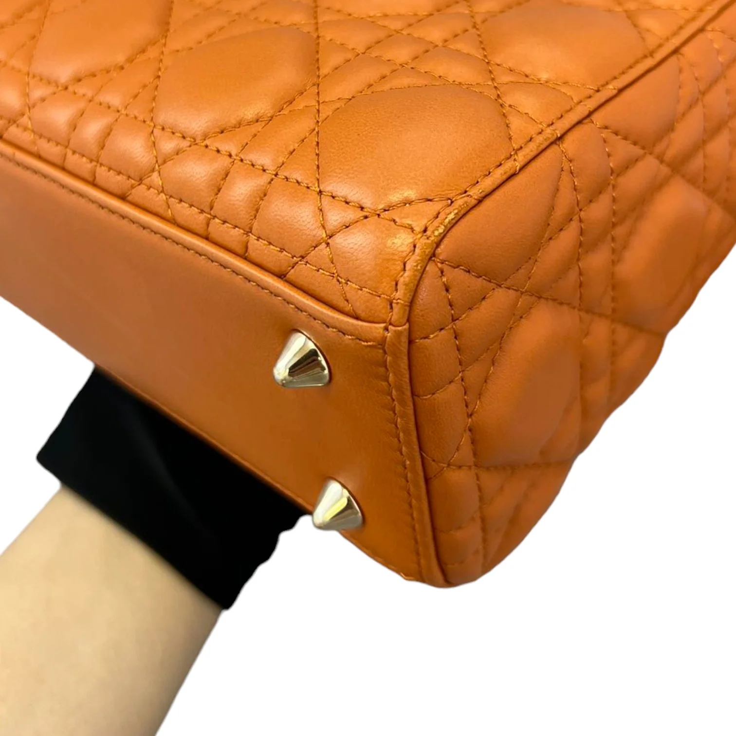 My ABCDior Lady Dior Small Lambskin Orange GHW - Image 10
