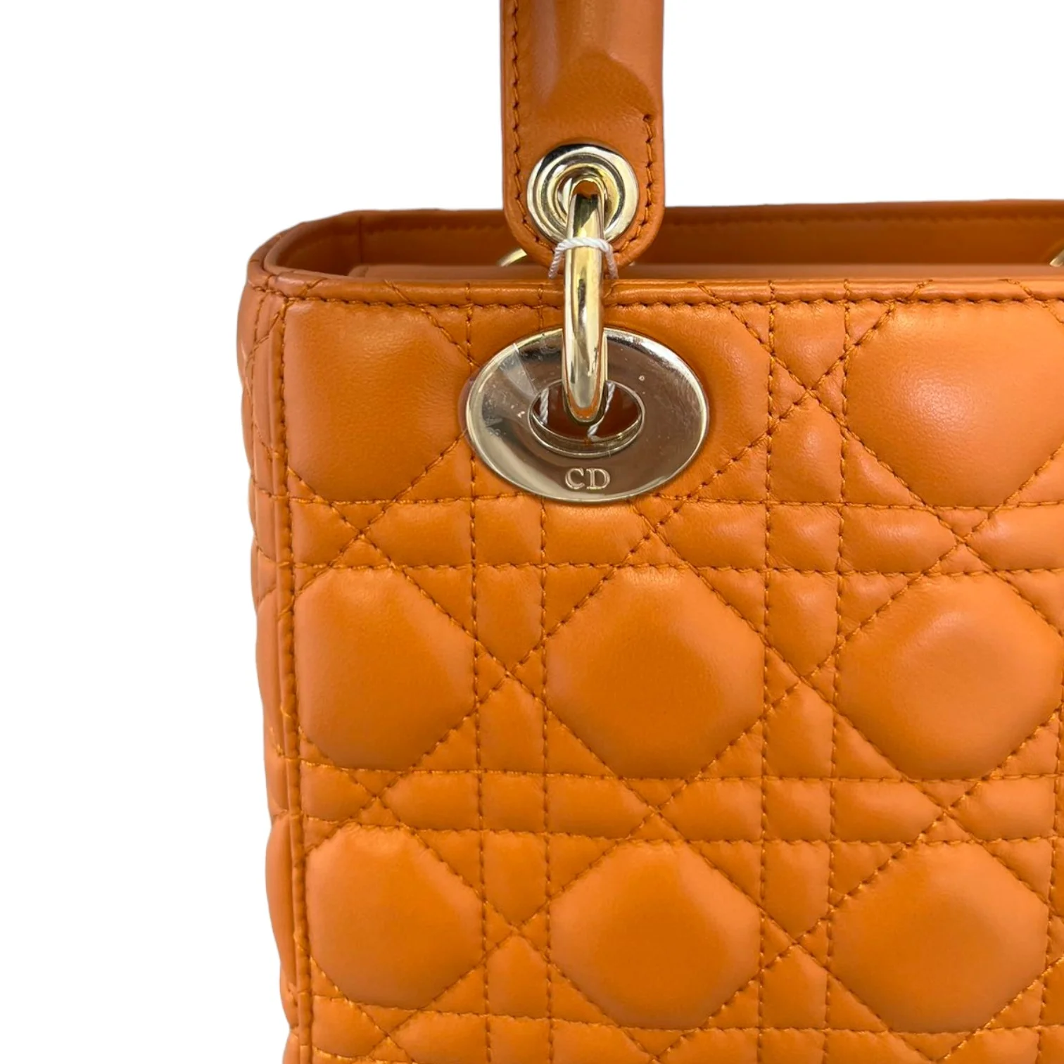 My ABCDior Lady Dior Small Lambskin Orange GHW - Image 12