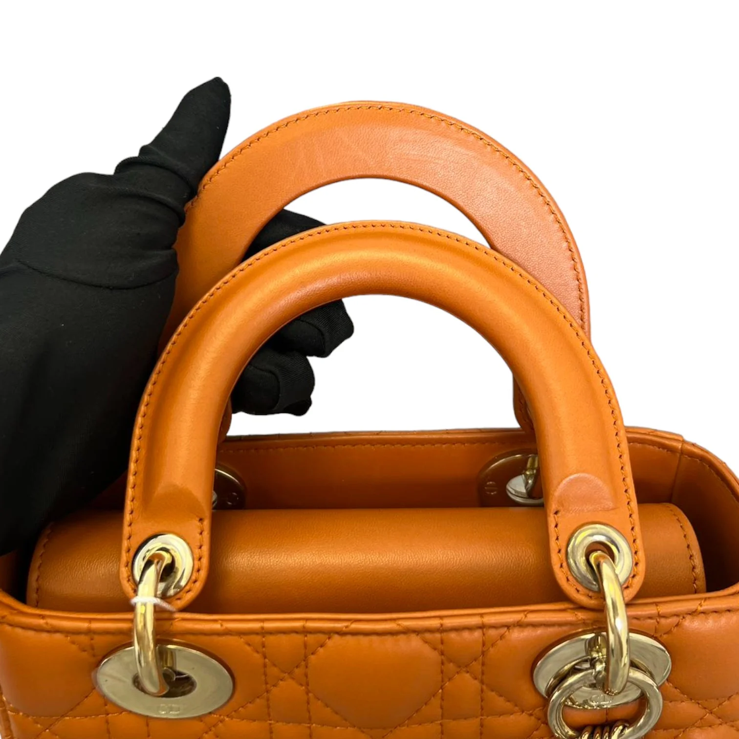 My ABCDior Lady Dior Small Lambskin Orange GHW - Image 16