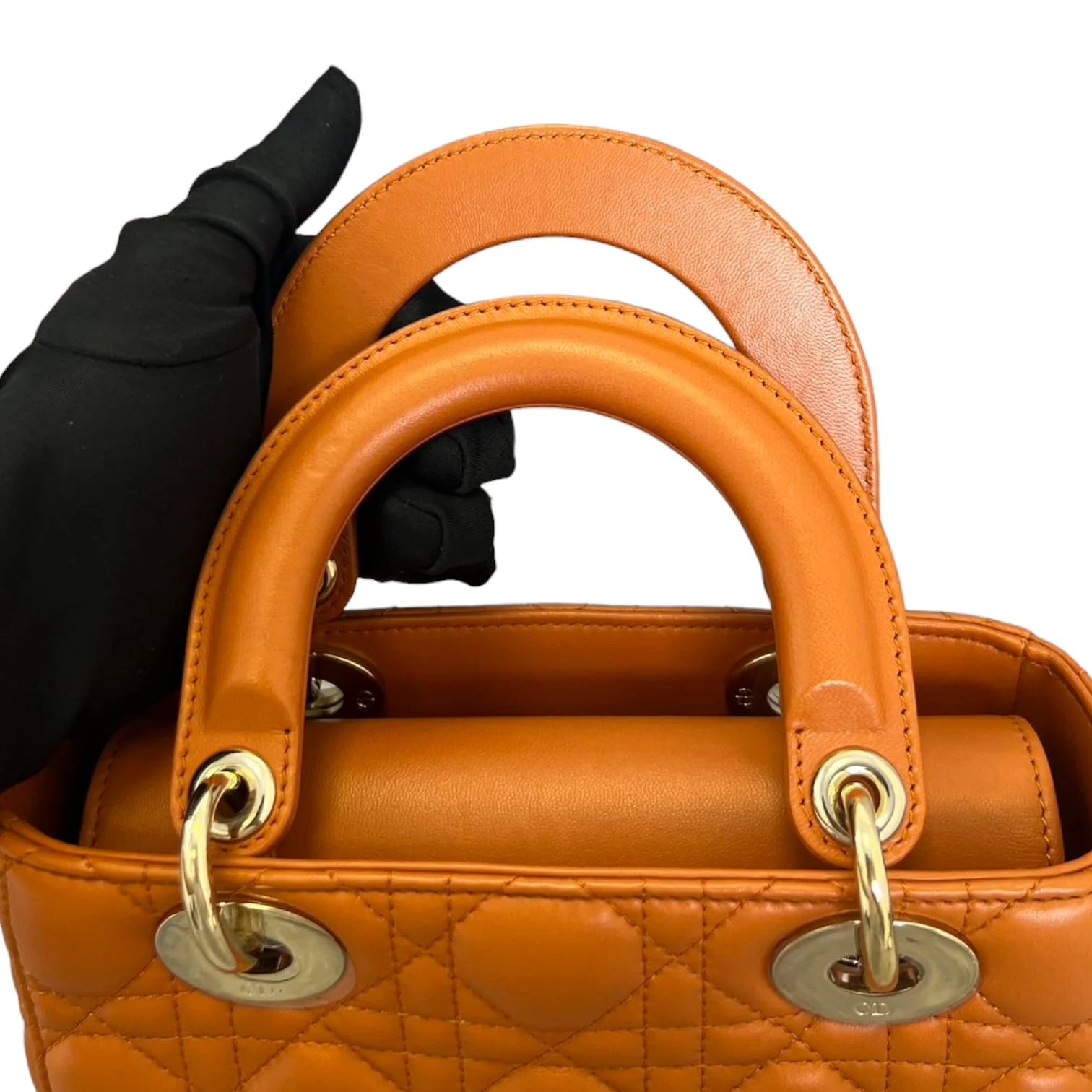 My ABCDior Lady Dior Small Lambskin Orange GHW - Image 17