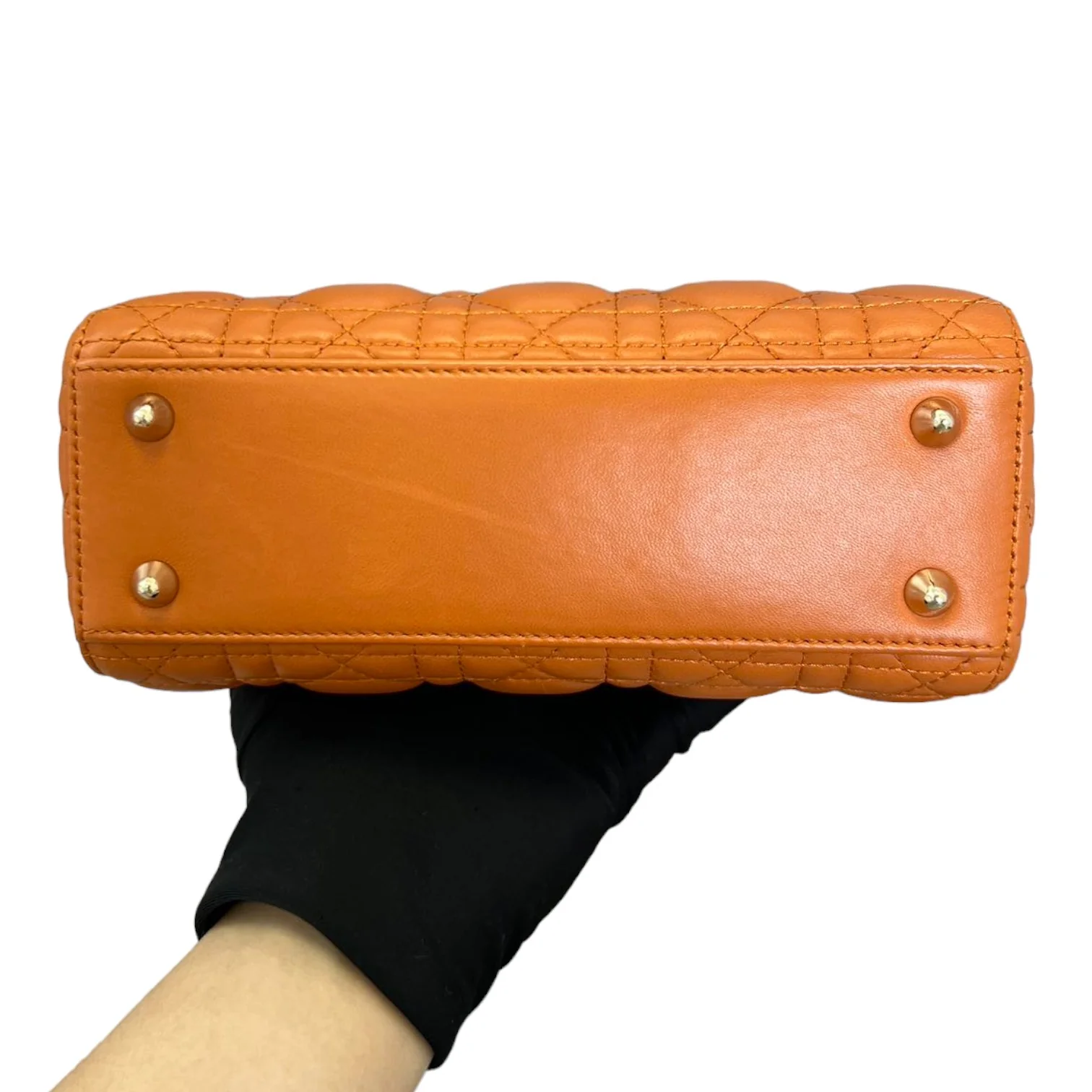 My ABCDior Lady Dior Small Lambskin Orange GHW - Image 4
