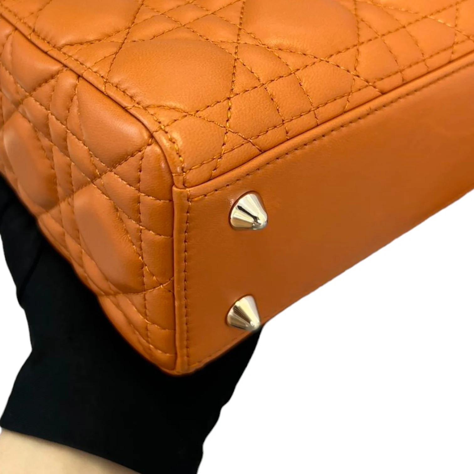 My ABCDior Lady Dior Small Lambskin Orange GHW - Image 9