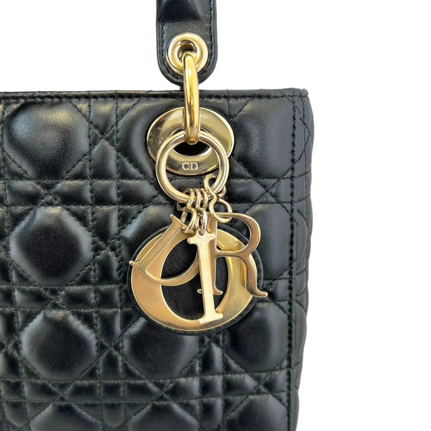 My ABCDior Lady Dior Small Lambskin Quilted Black GHW - Image 10