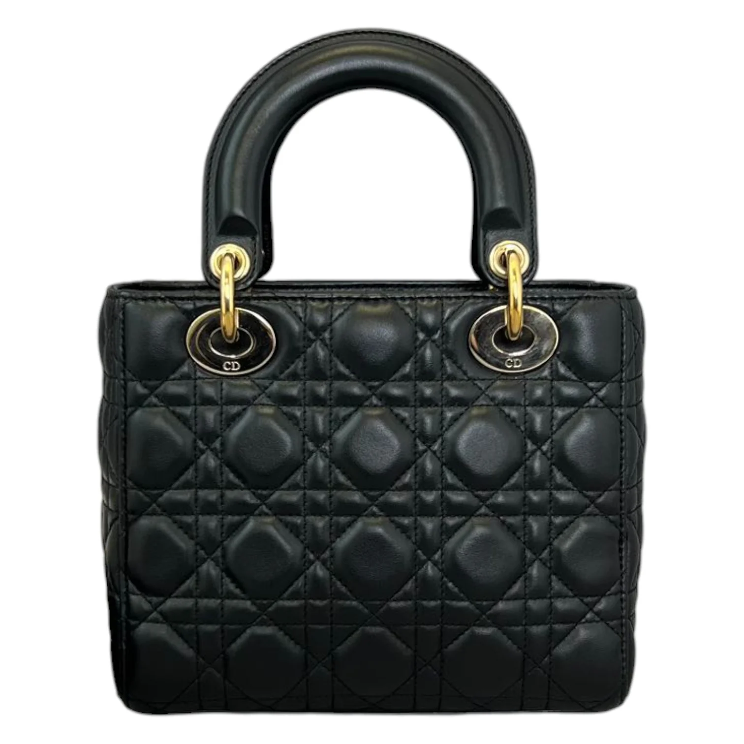 My ABCDior Lady Dior Small Lambskin Quilted Black GHW - Image 2