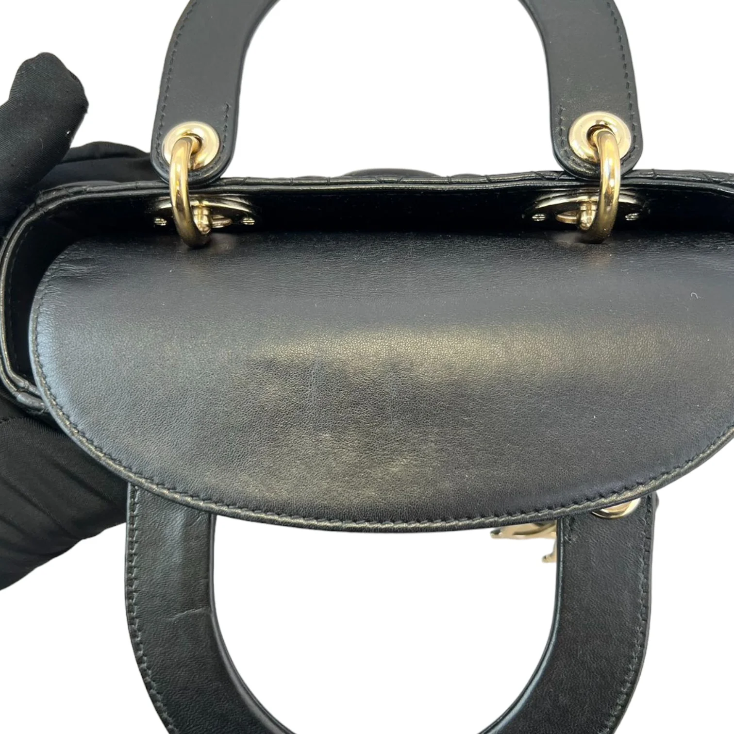 My ABCDior Lady Dior Small Lambskin Quilted Black GHW - Image 20
