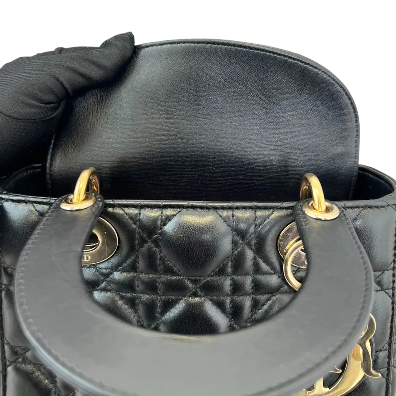 My ABCDior Lady Dior Small Lambskin Quilted Black GHW - Image 21