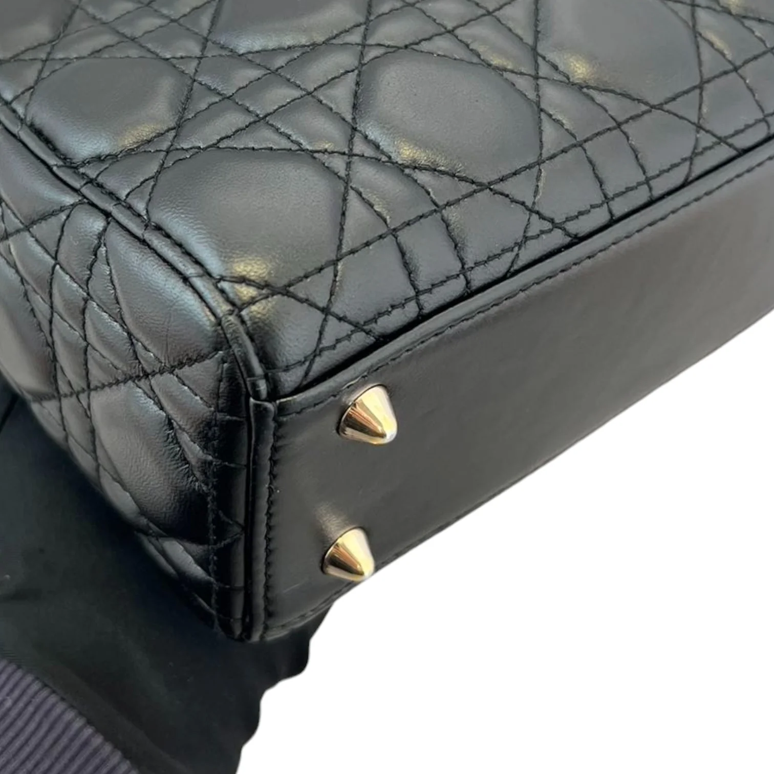 My ABCDior Lady Dior Small Lambskin Quilted Black GHW - Image 8
