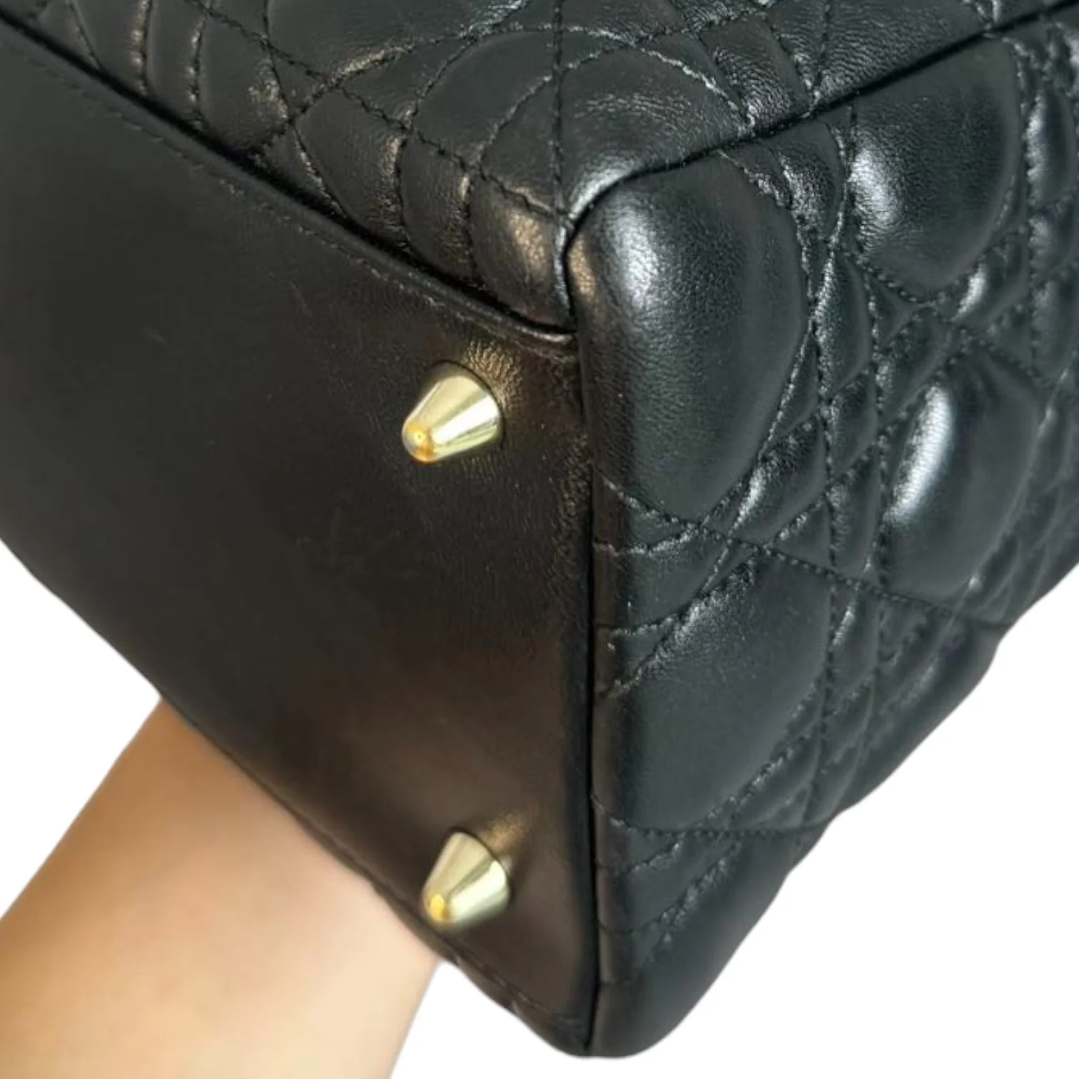 Pearl Lady Dior Medium Lambskin Black GHW - Image 7