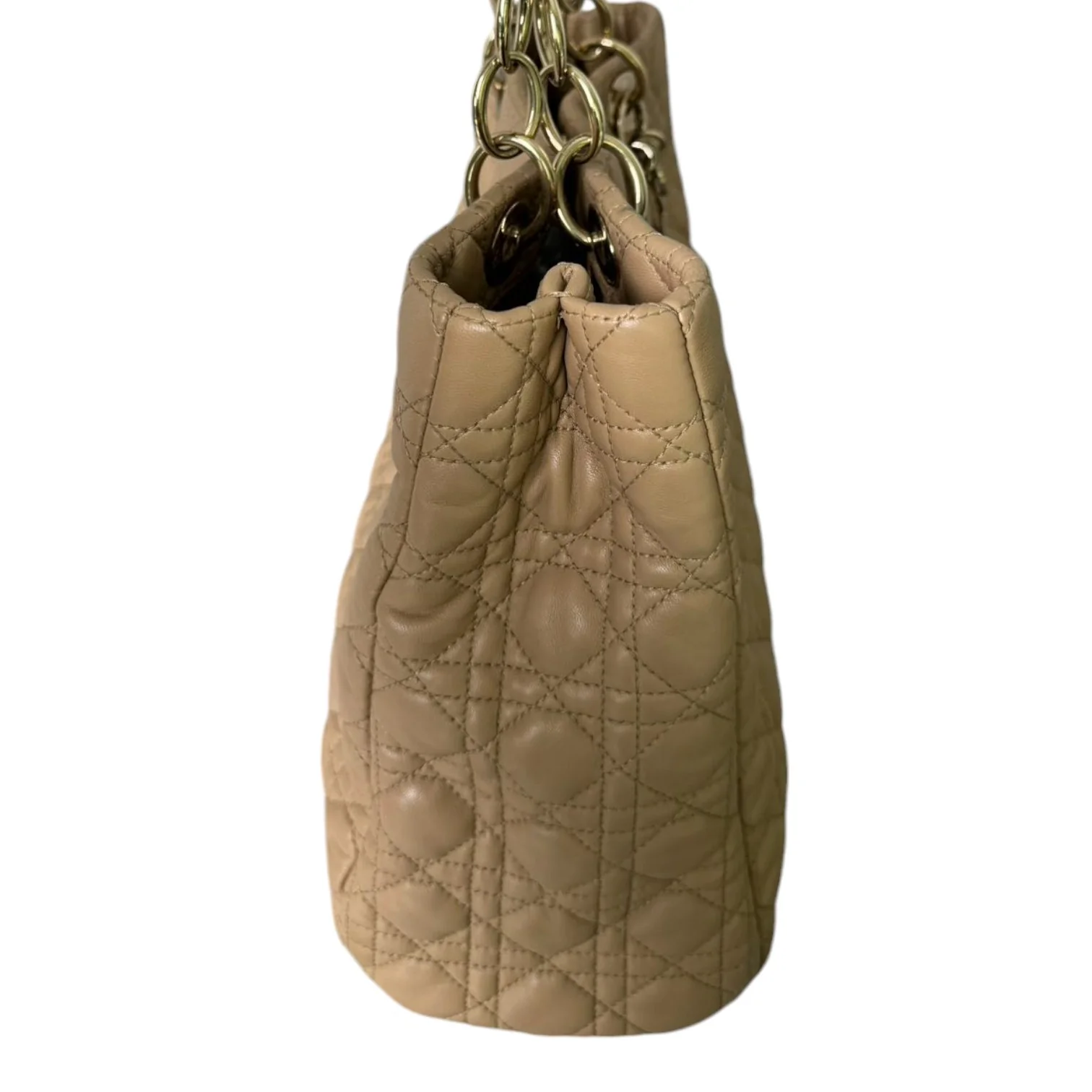 Soft Shopping Tote Large Lambskin Beige GHW - Image 4