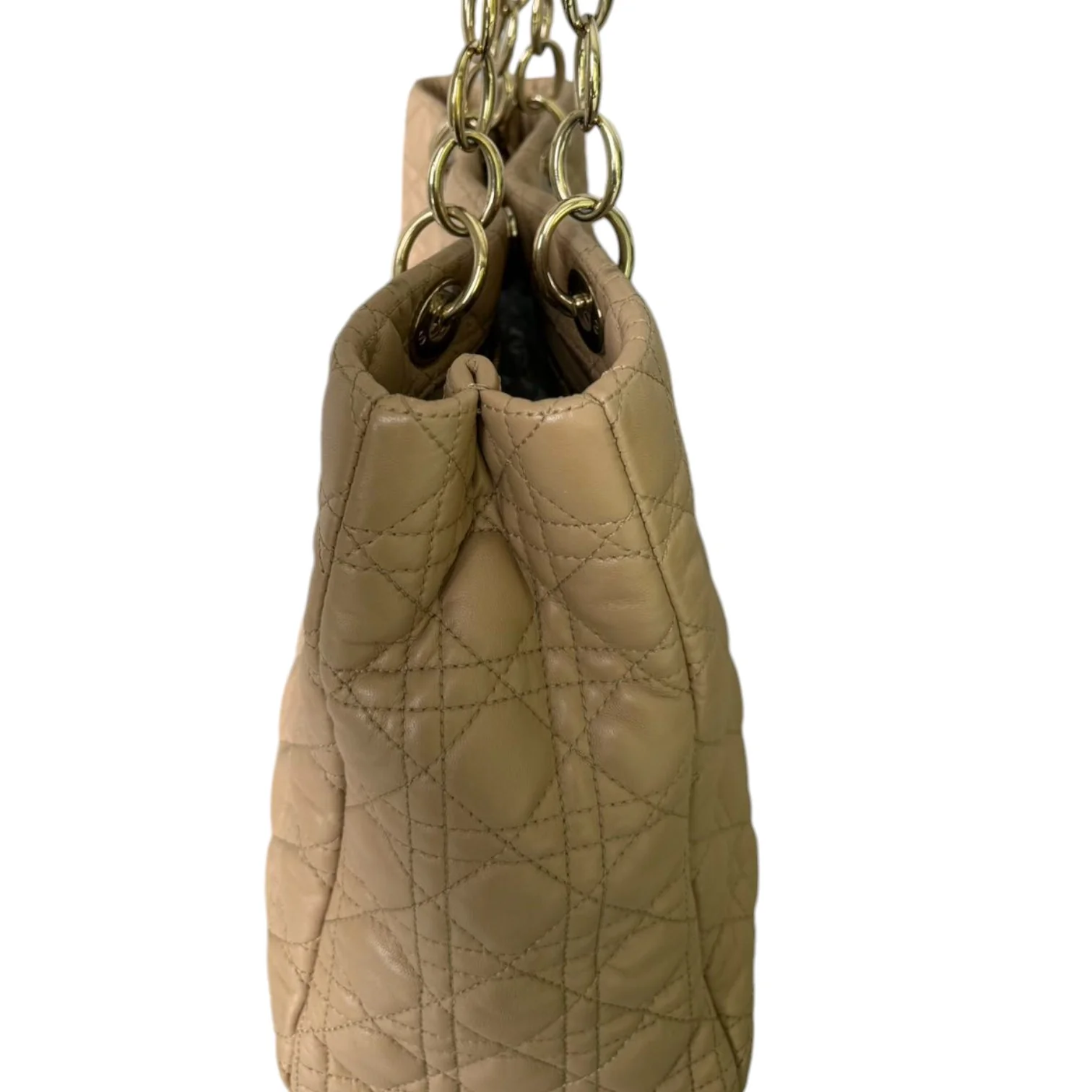 Soft Shopping Tote Large Lambskin Beige GHW - Image 5