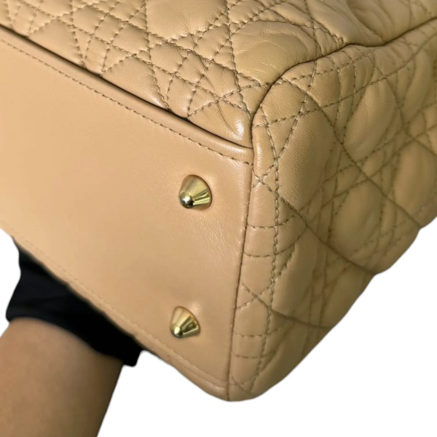 Soft Shopping Tote Large Lambskin Beige GHW - Image 9