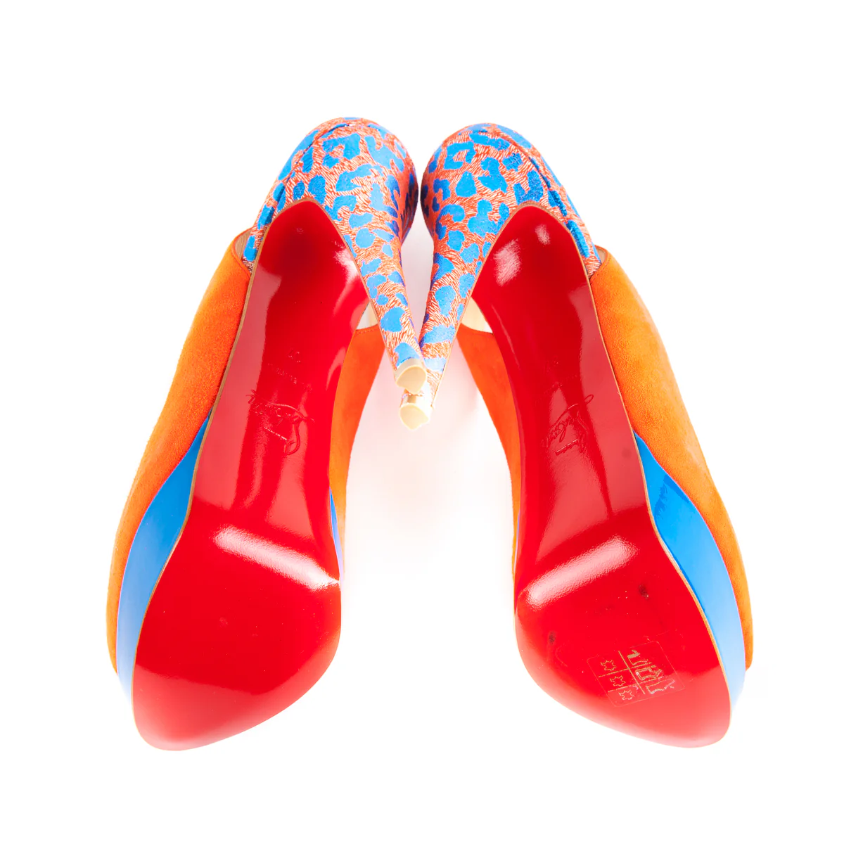 Lady Peep Sling 150 Pumps Orange and Blue - Image 5