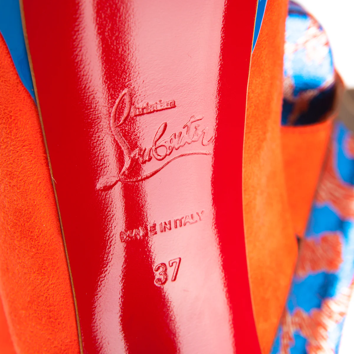 Lady Peep Sling 150 Pumps Orange and Blue - Image 7