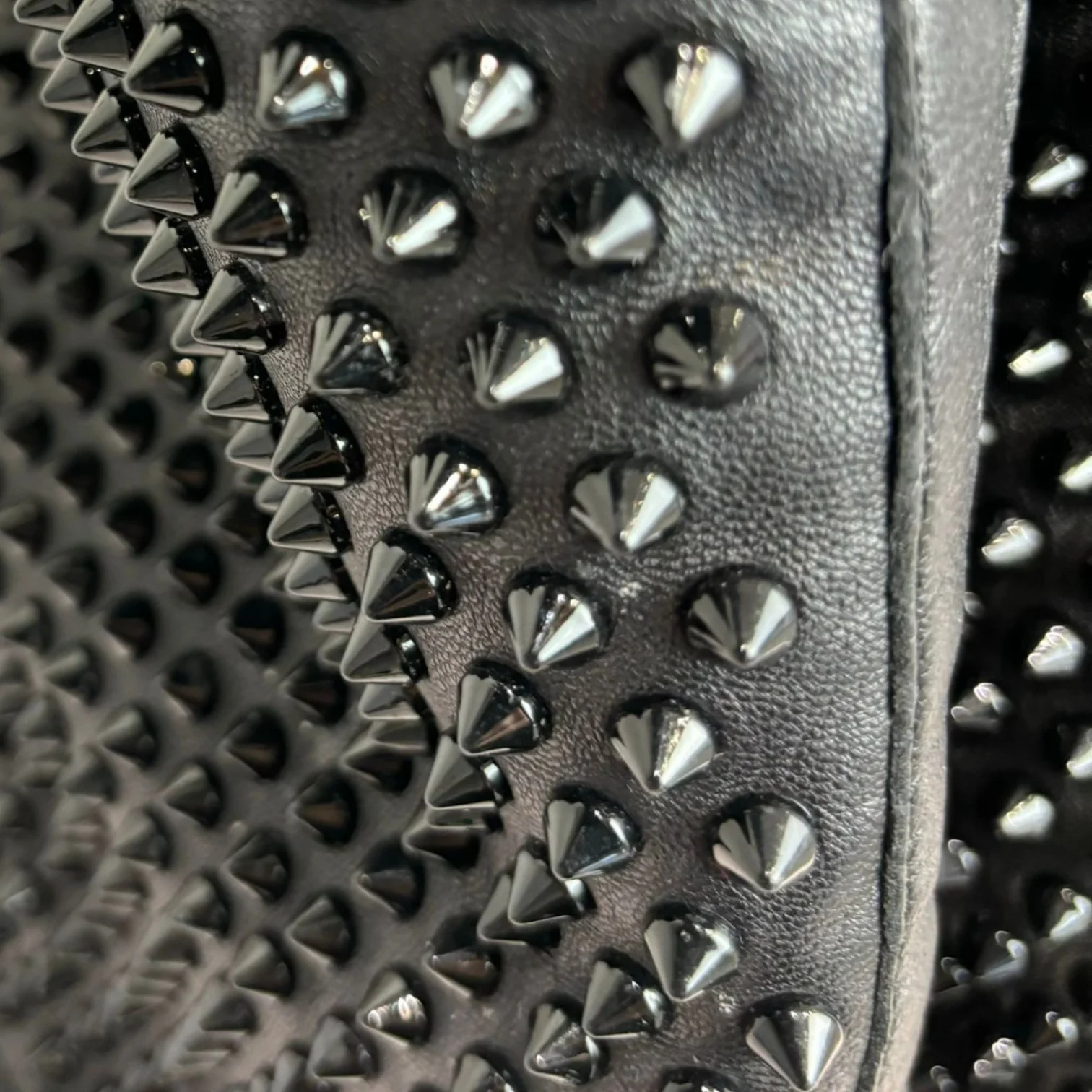 Surlapony Spiked Mid Calf Boots Leather Black Size 37 - Image 8