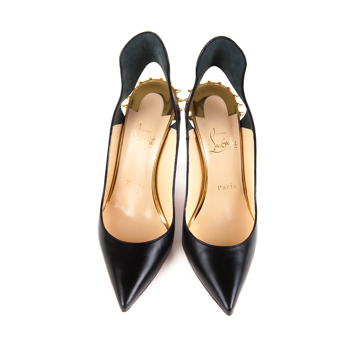 Survivita Spiked Leather Slingback 100 Pumps, Black - Image 3
