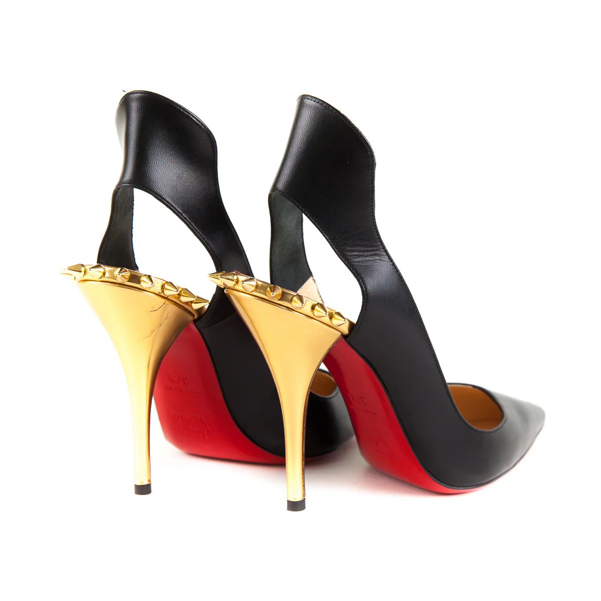 Survivita Spiked Leather Slingback 100 Pumps, Black - Image 5