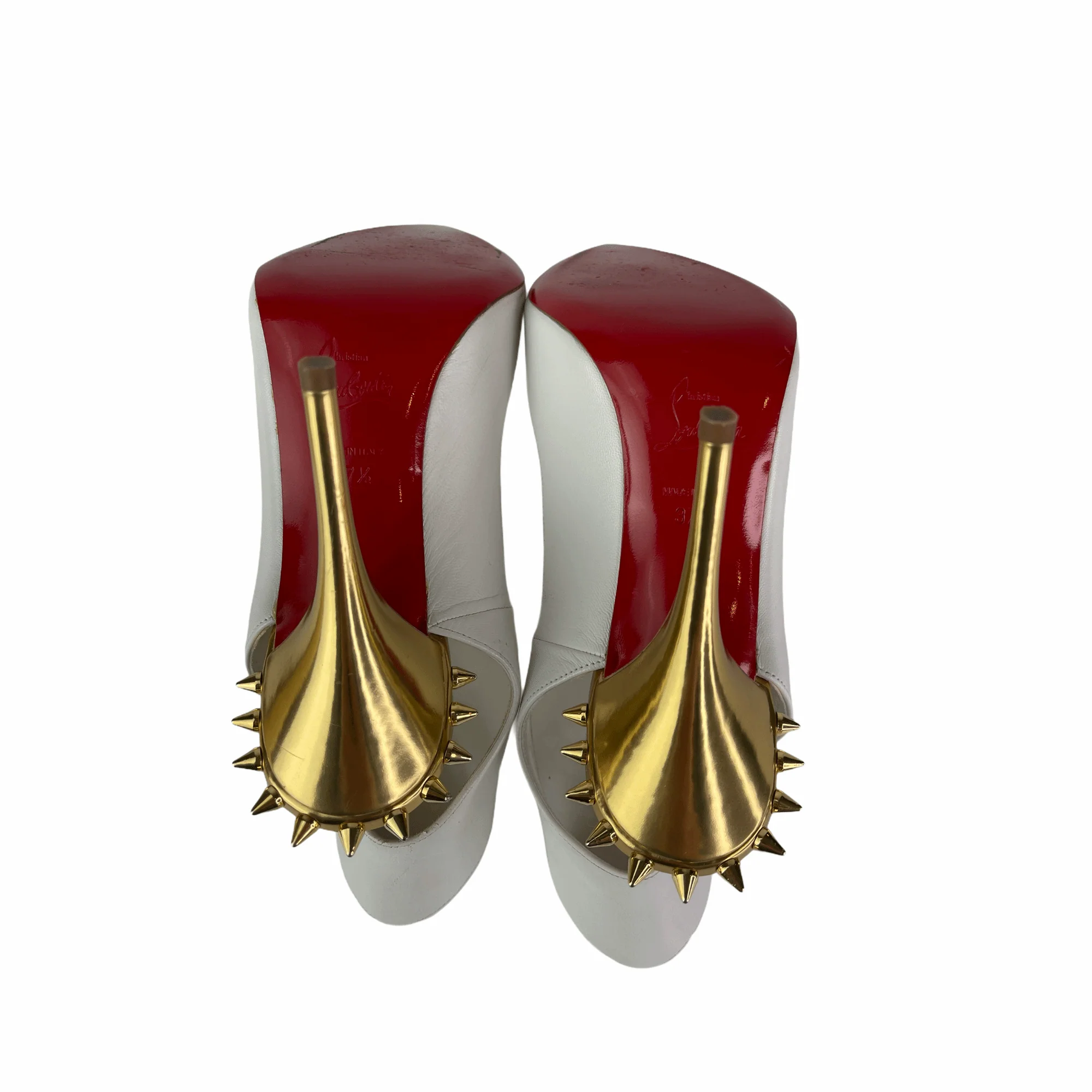 Survivita Spiked Leather Slingback 100 Pumps, White - Image 7