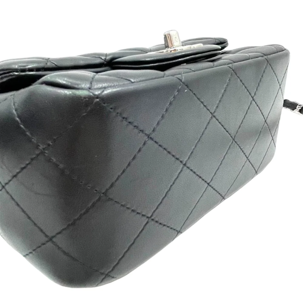 Classic Flap Square Mini Lambskin Black SHW - Image 3