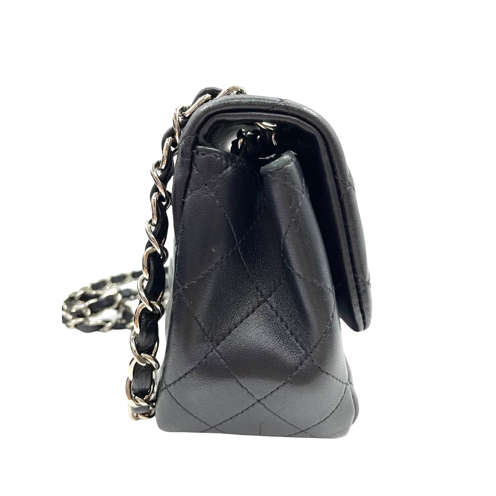 Classic Flap Square Mini Lambskin Black SHW - Image 5