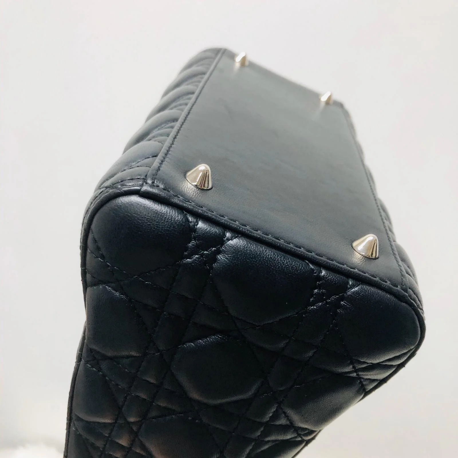 Classic Lambskin Cannage Medium Lady Dior Black Leather Bag - Image 13
