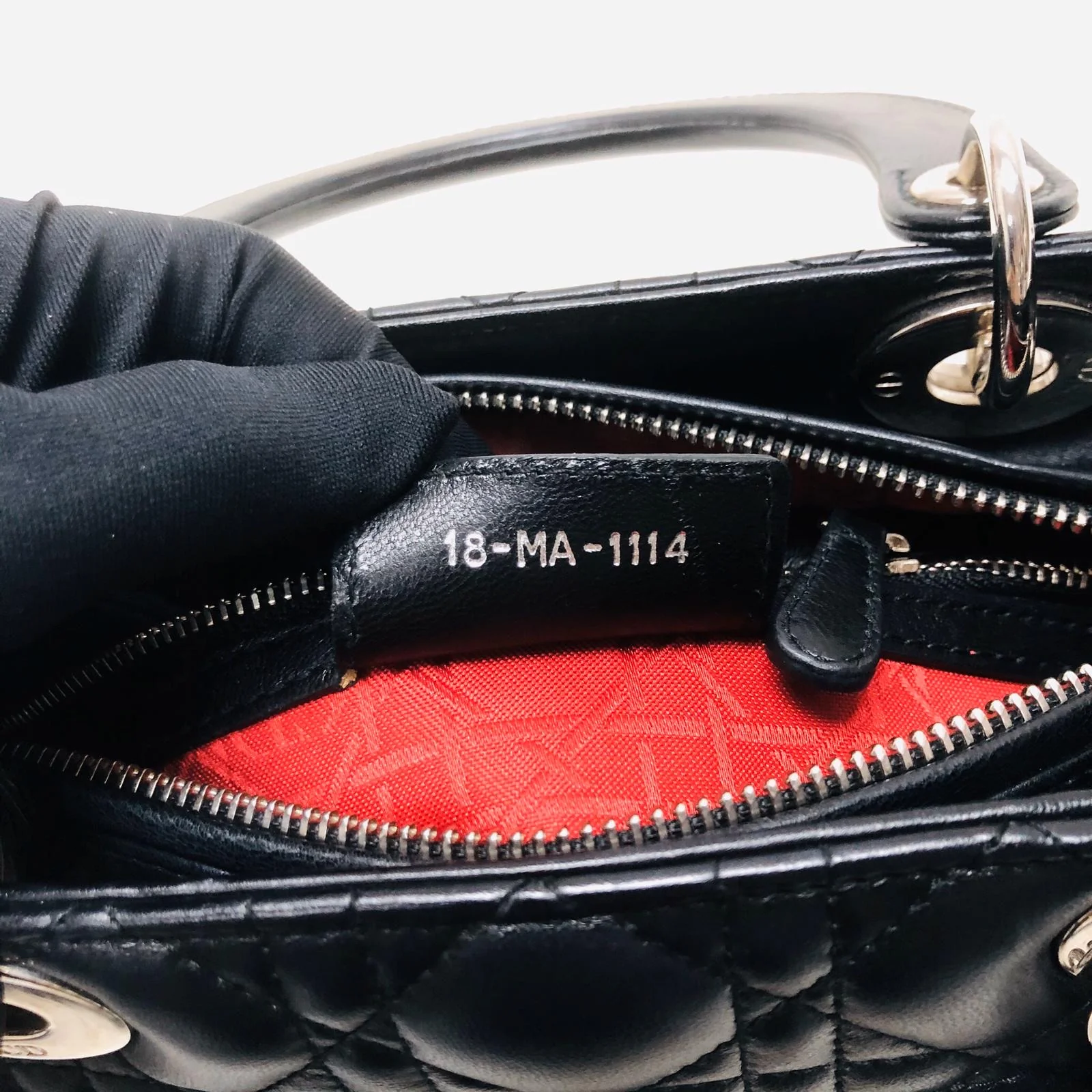 Classic Lambskin Cannage Medium Lady Dior Black Leather Bag - Image 18