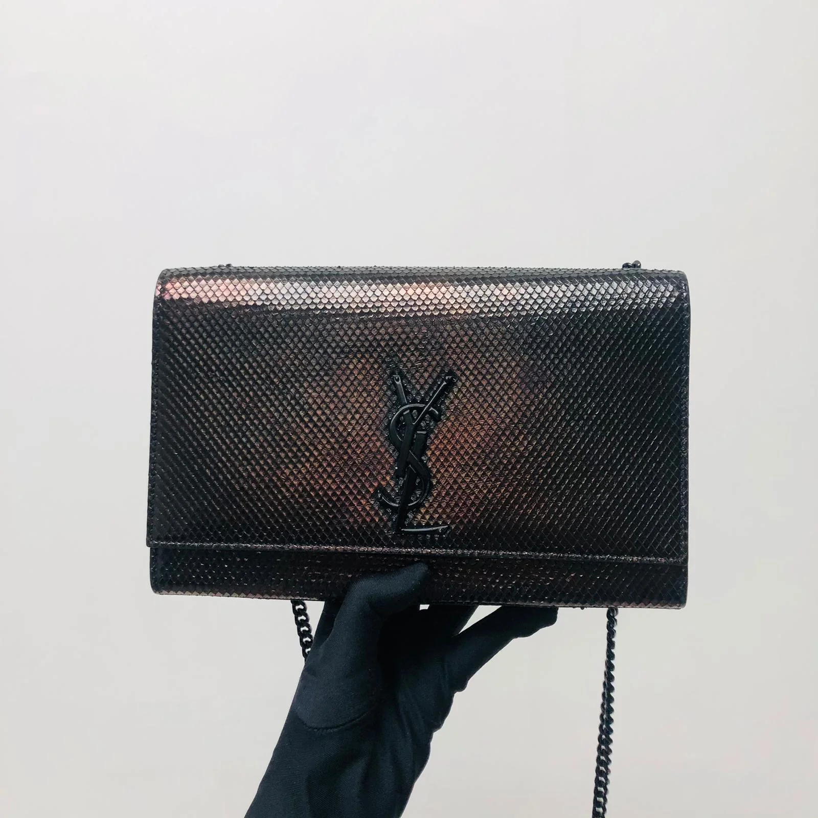 Classic Monogram Kate Satchel in Python-Effect Leather - Image 4