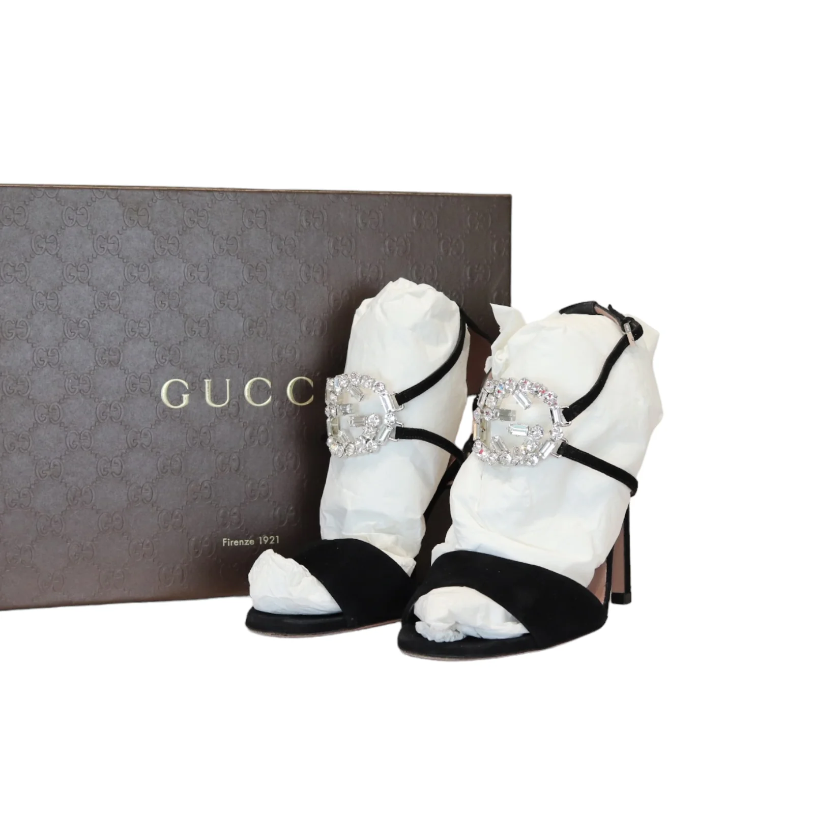 Suede Embellished GG Logo Pumps 36 - Image 2
