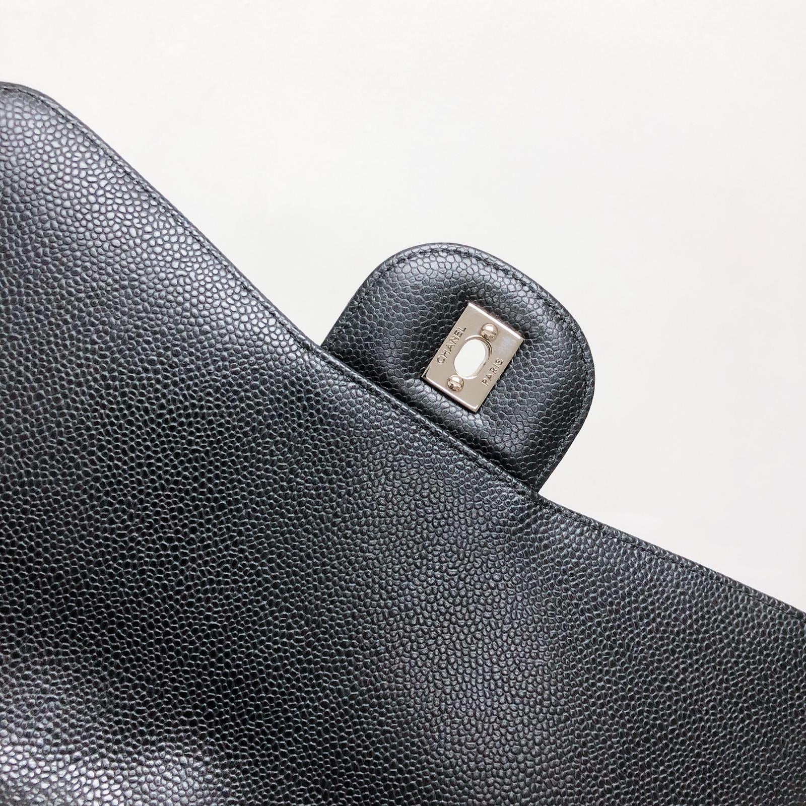 Single Flap Classic Jumbo in Black Caviar with SHW - Image 7