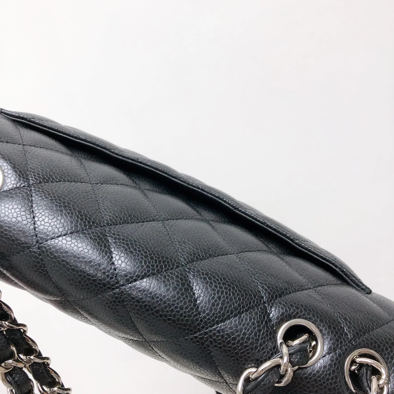 Single Flap Classic Jumbo in Black Caviar with SHW - Image 8