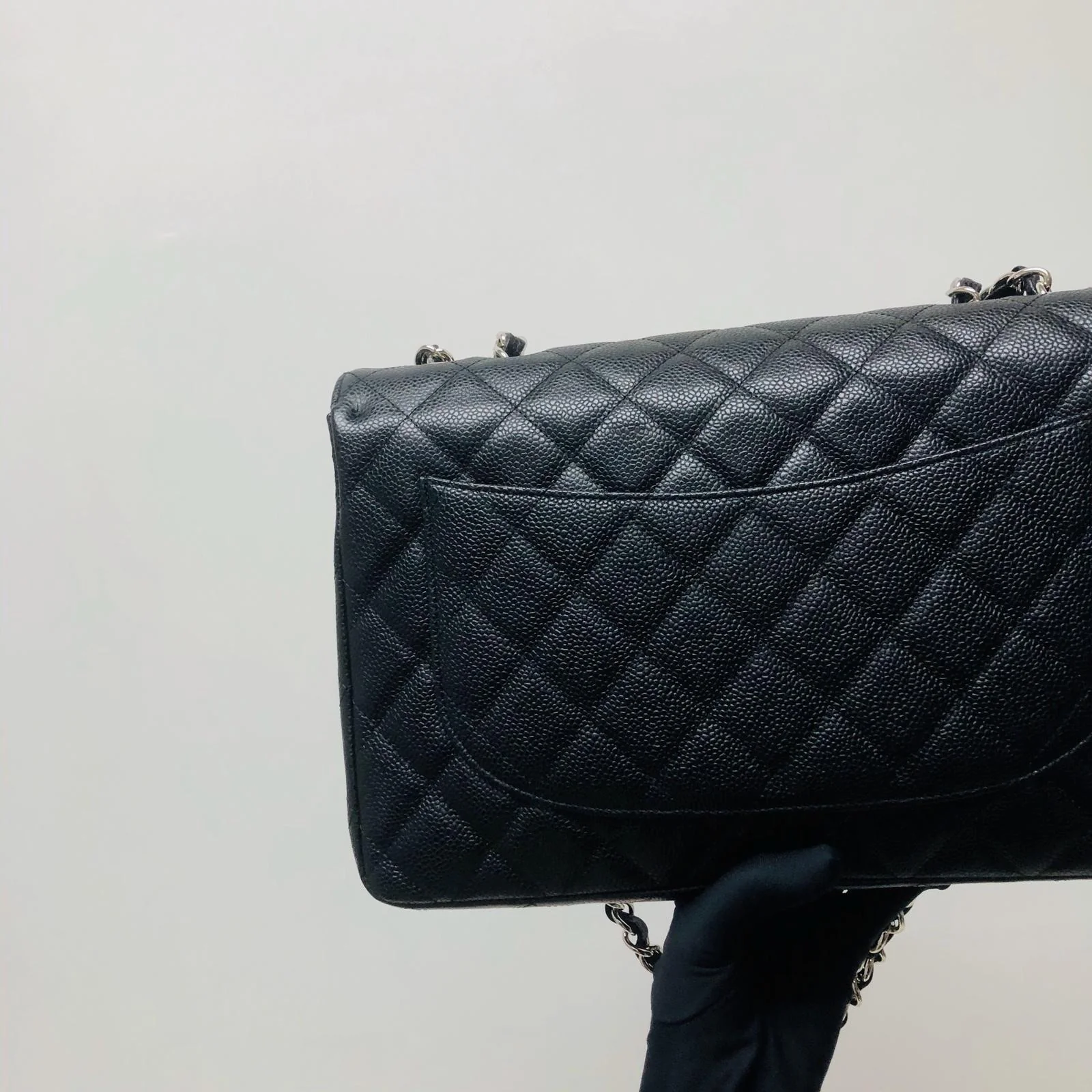 Single Flap Classic Jumbo in Black Caviar with SHW - Image 6