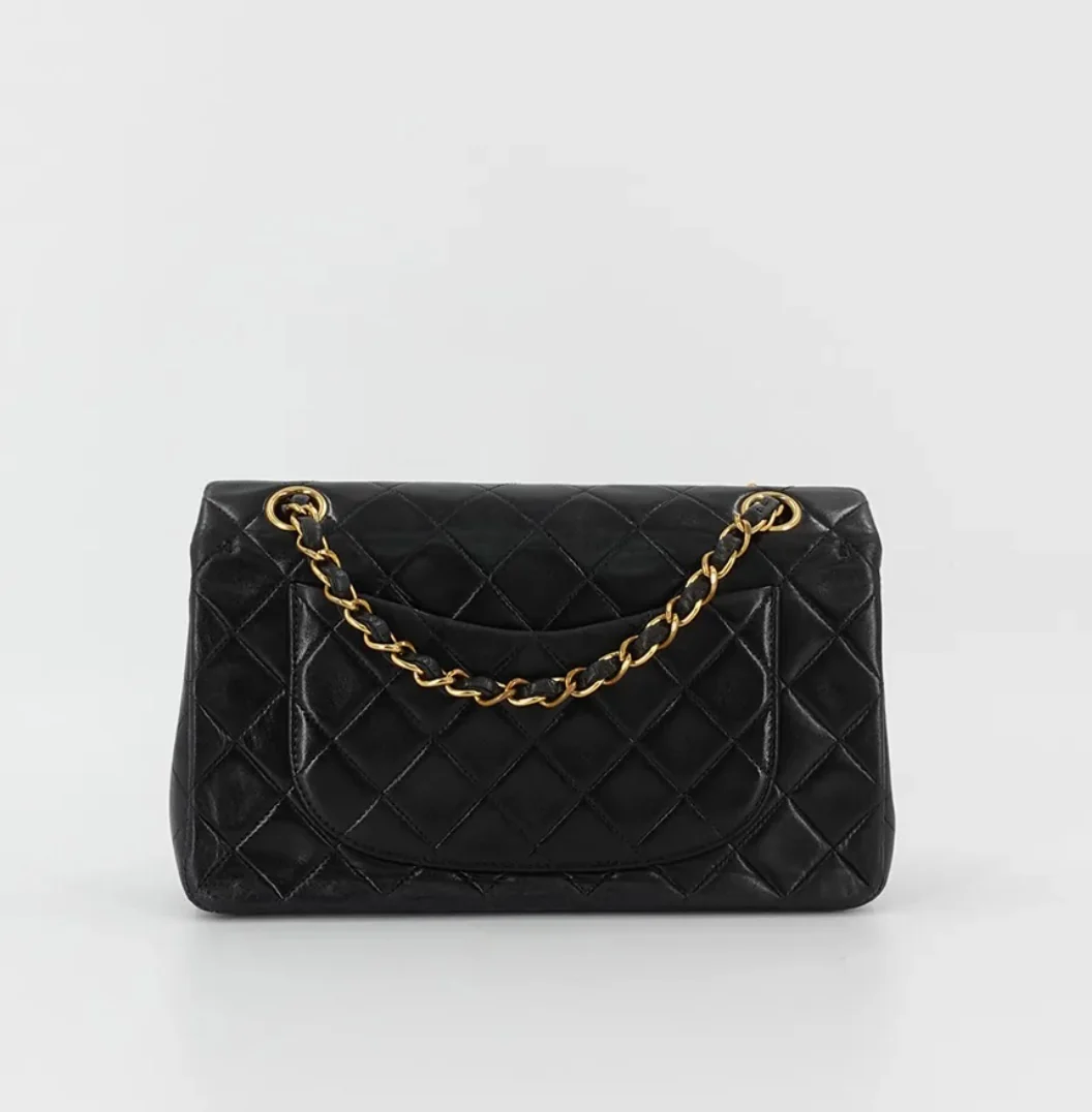 Vintage Classic Small Double Flap Bag in Black - Image 3