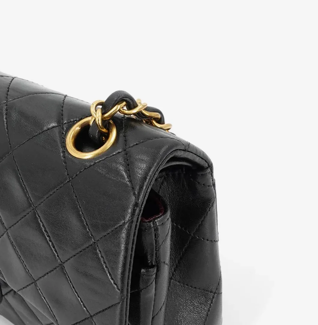 Vintage Classic Small Double Flap Bag in Black - Image 5