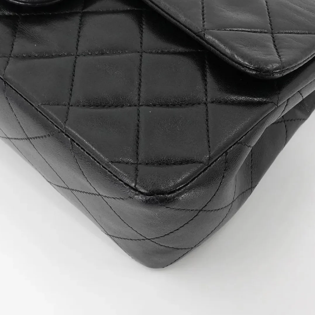 Vintage Classic Small Double Flap Bag in Black - Image 7