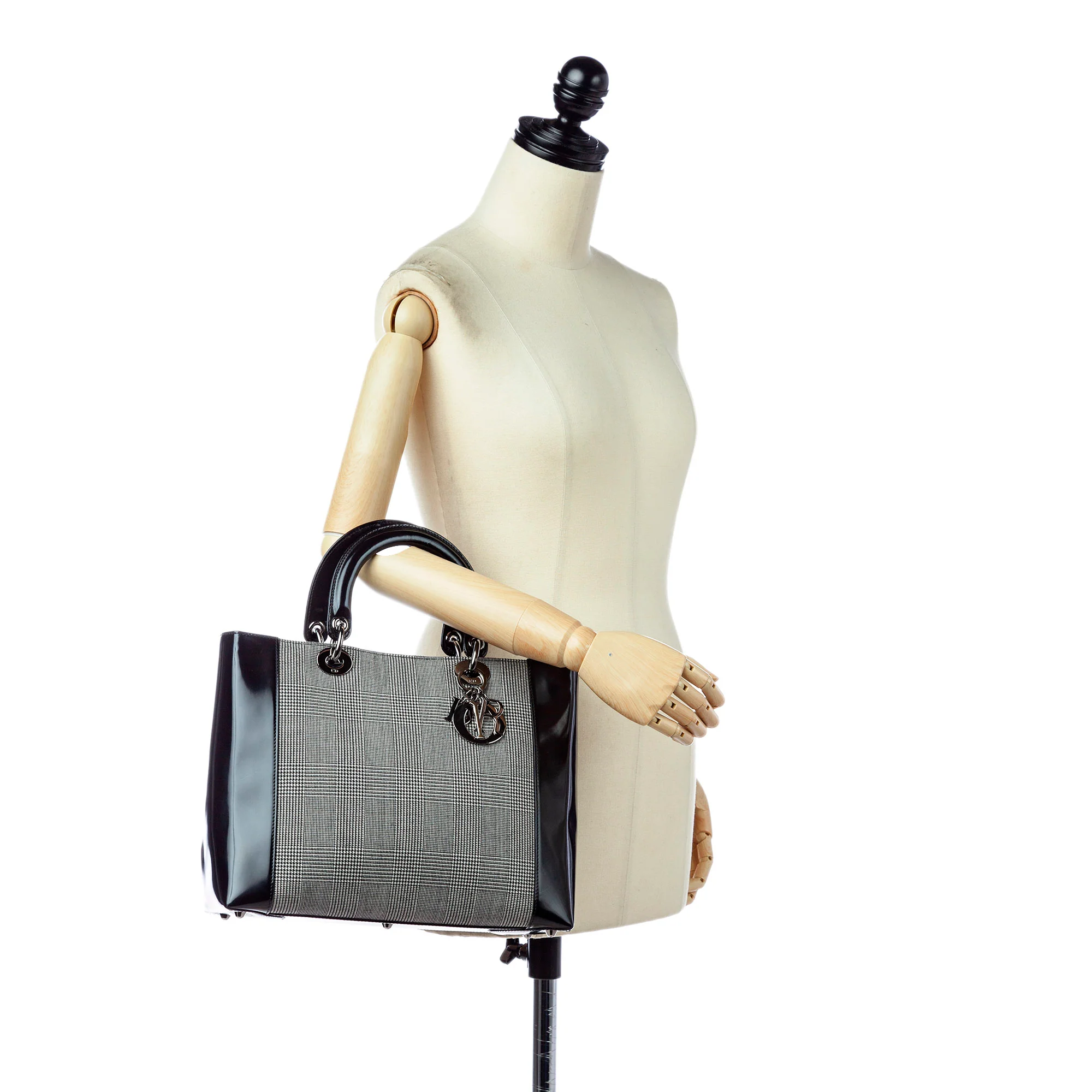 Dior Lady Dior Canvas Satchel Gray - Image 6