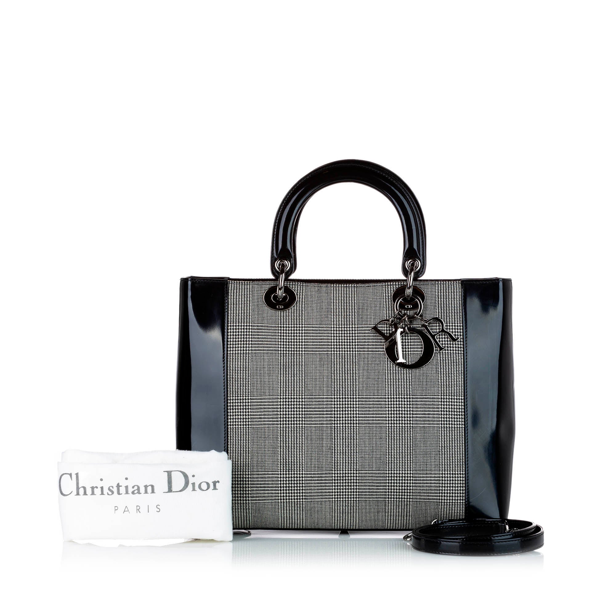 Dior Lady Dior Canvas Satchel Gray - Image 7