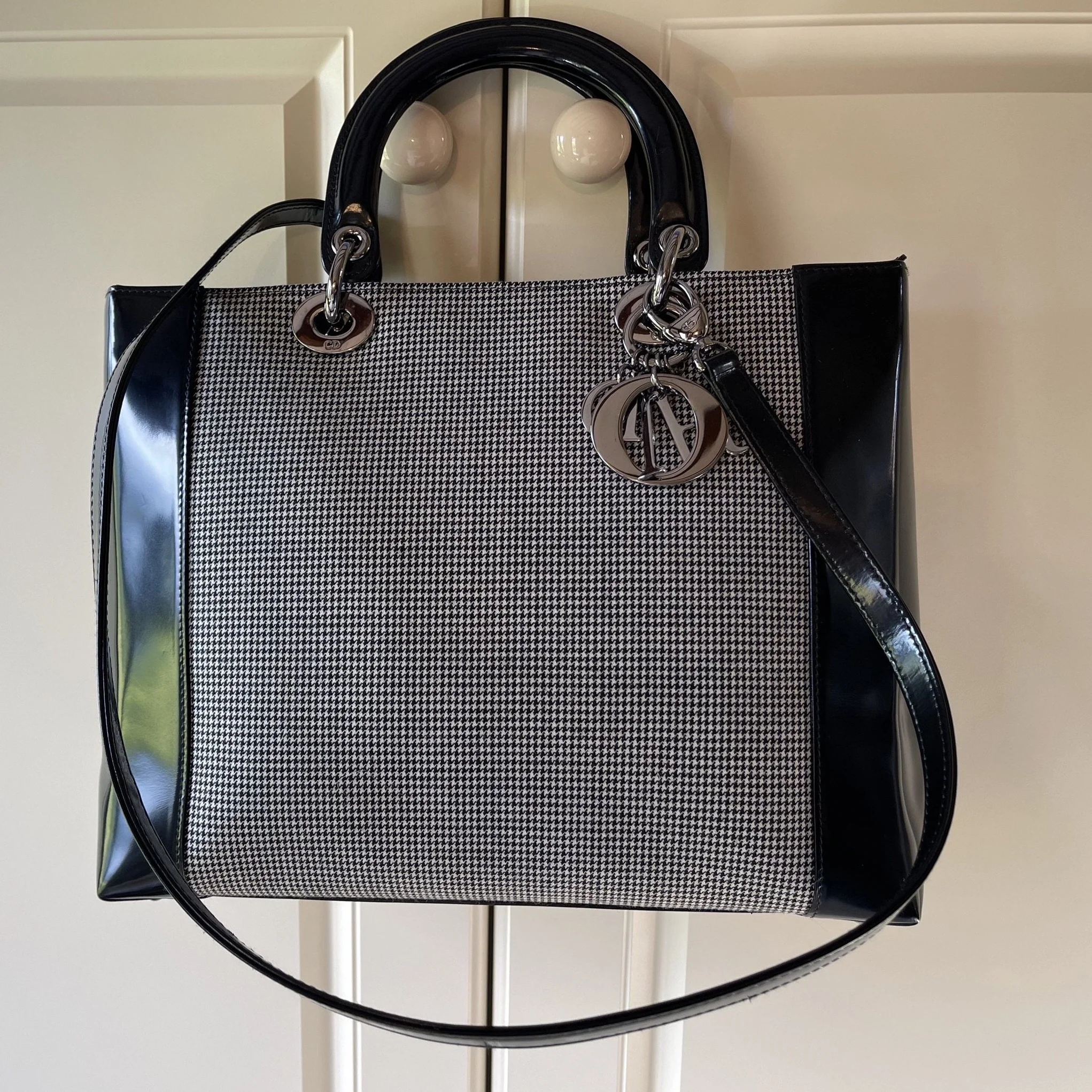 Dior Lady Dior Canvas Satchel Gray - Image 8