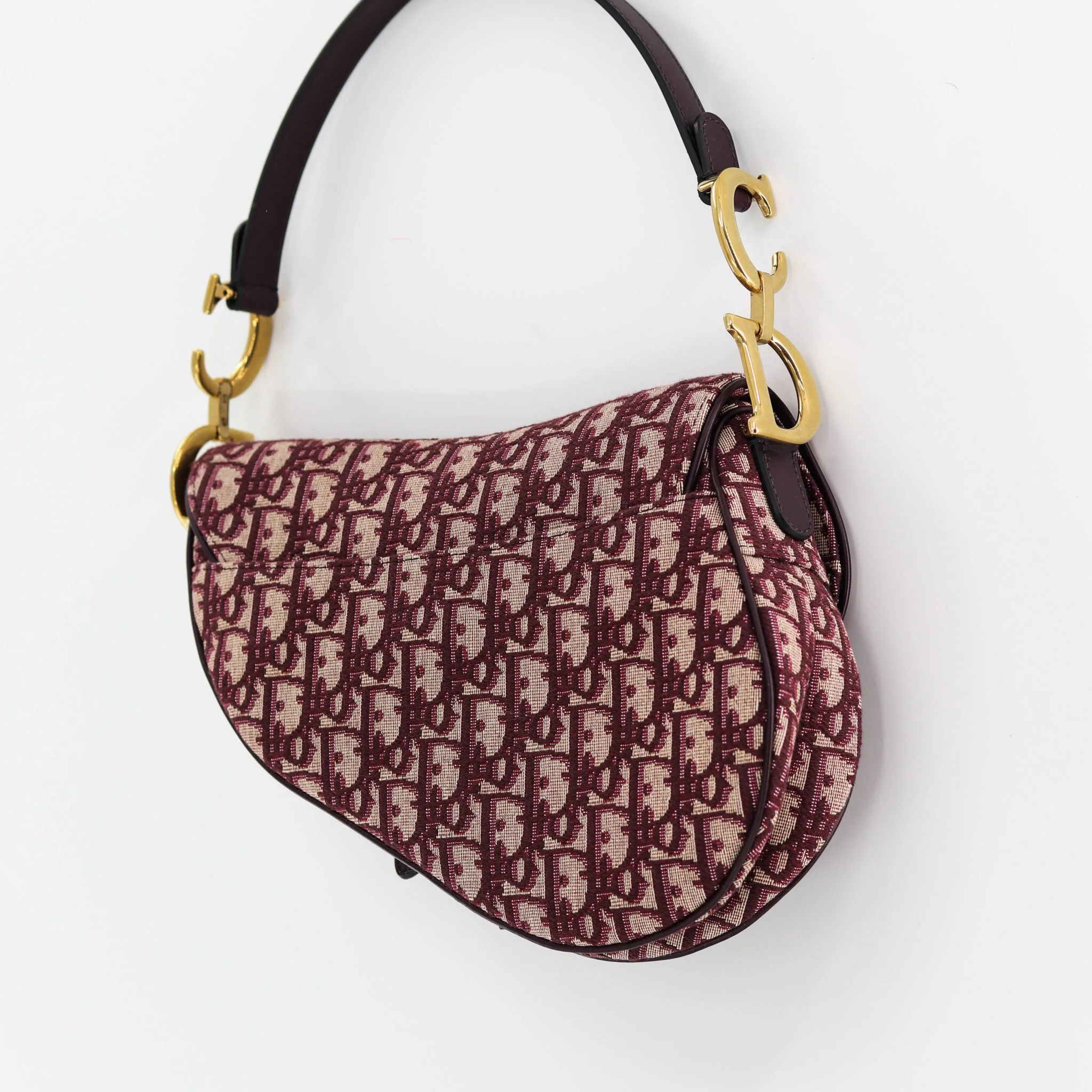 Oblique saddle bag burgundy - Image 13