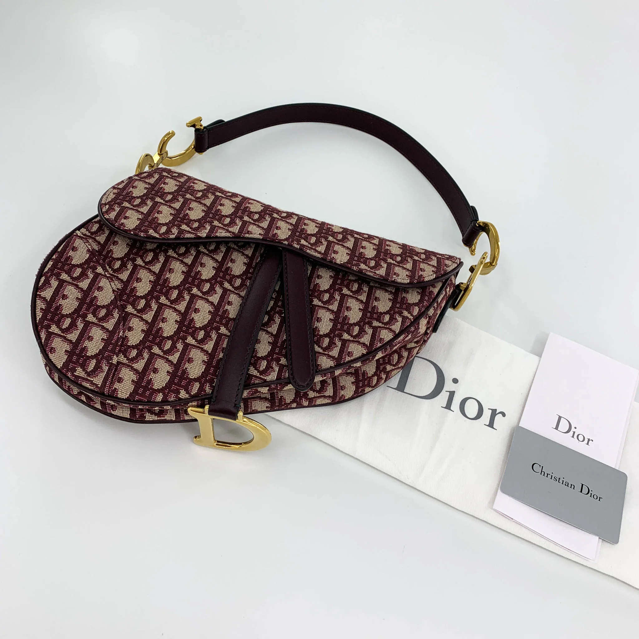 Oblique saddle bag burgundy - Image 2