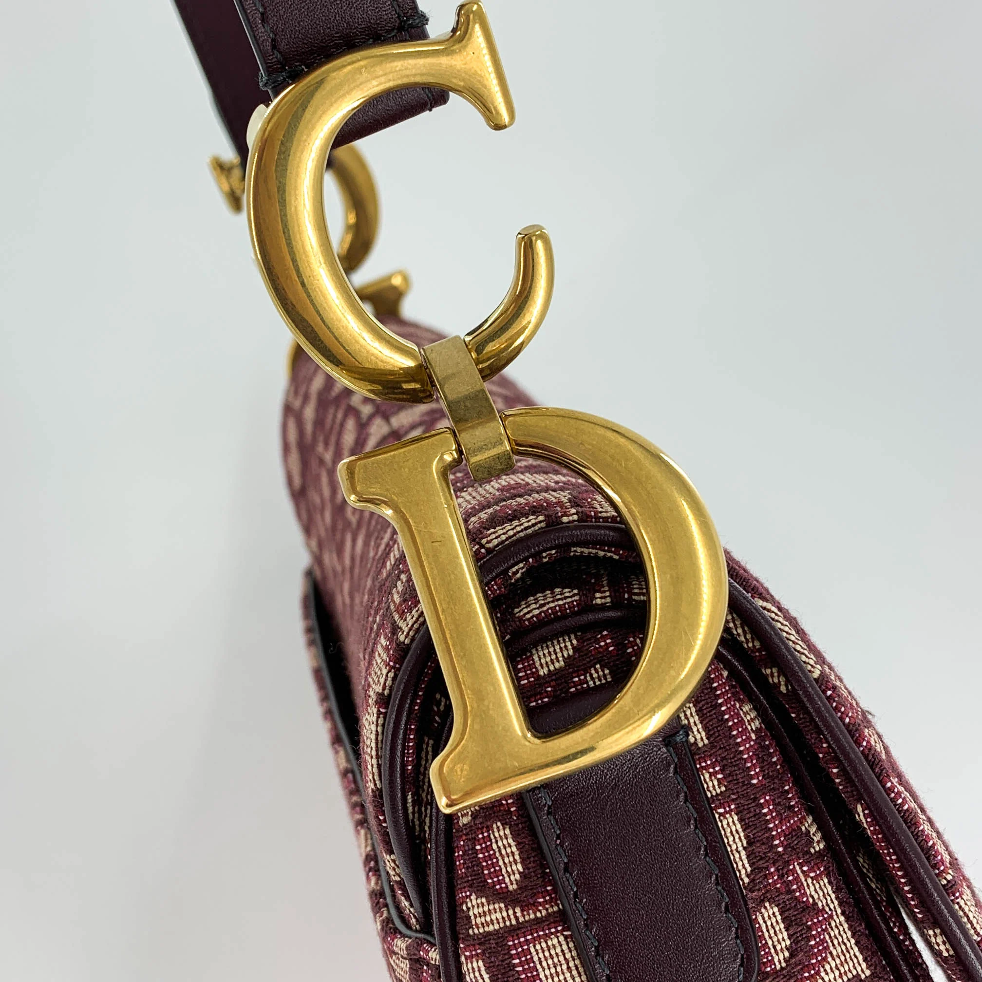 Oblique saddle bag burgundy - Image 3