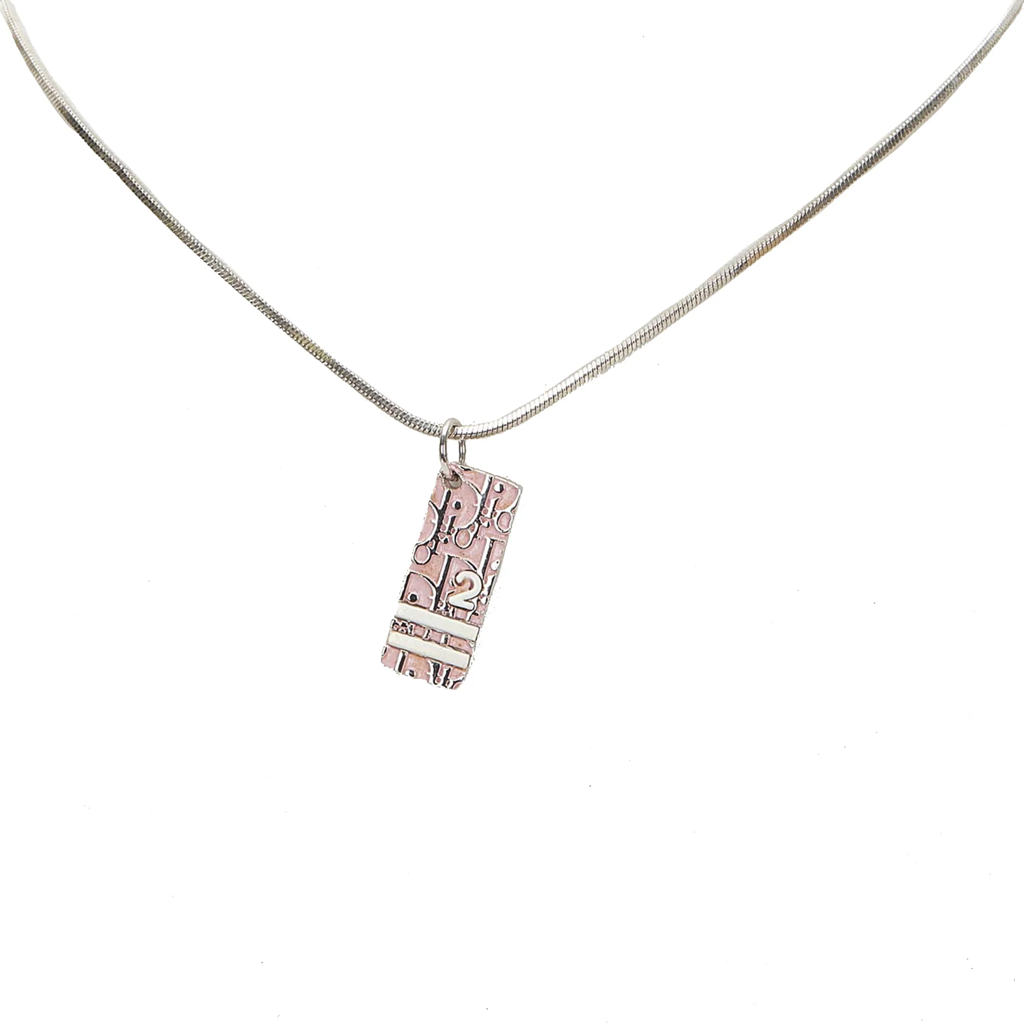 Oblique Trotter Pendant Necklace Pink