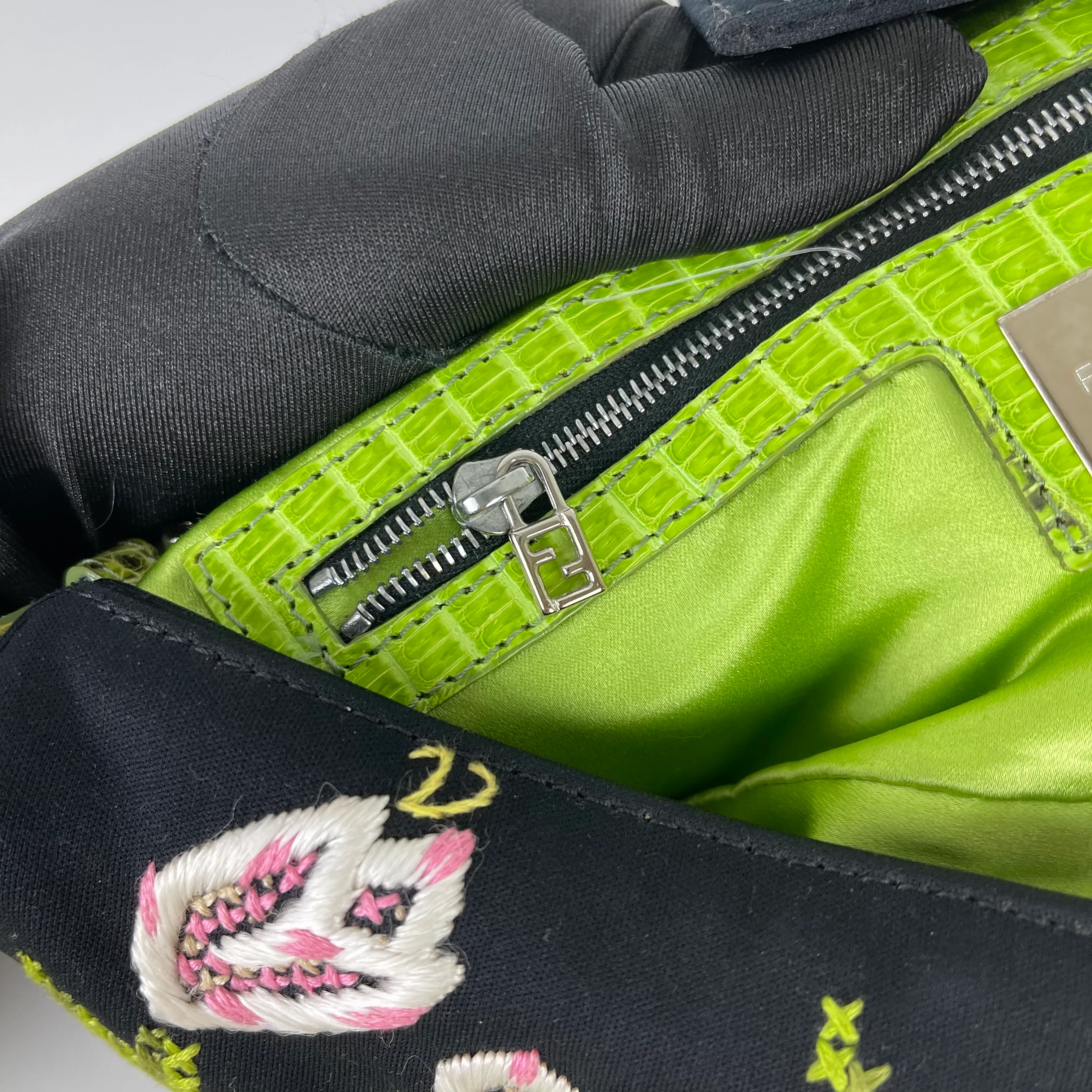 Embroidered Flowers and Lizard Trim Baguette - Image 14
