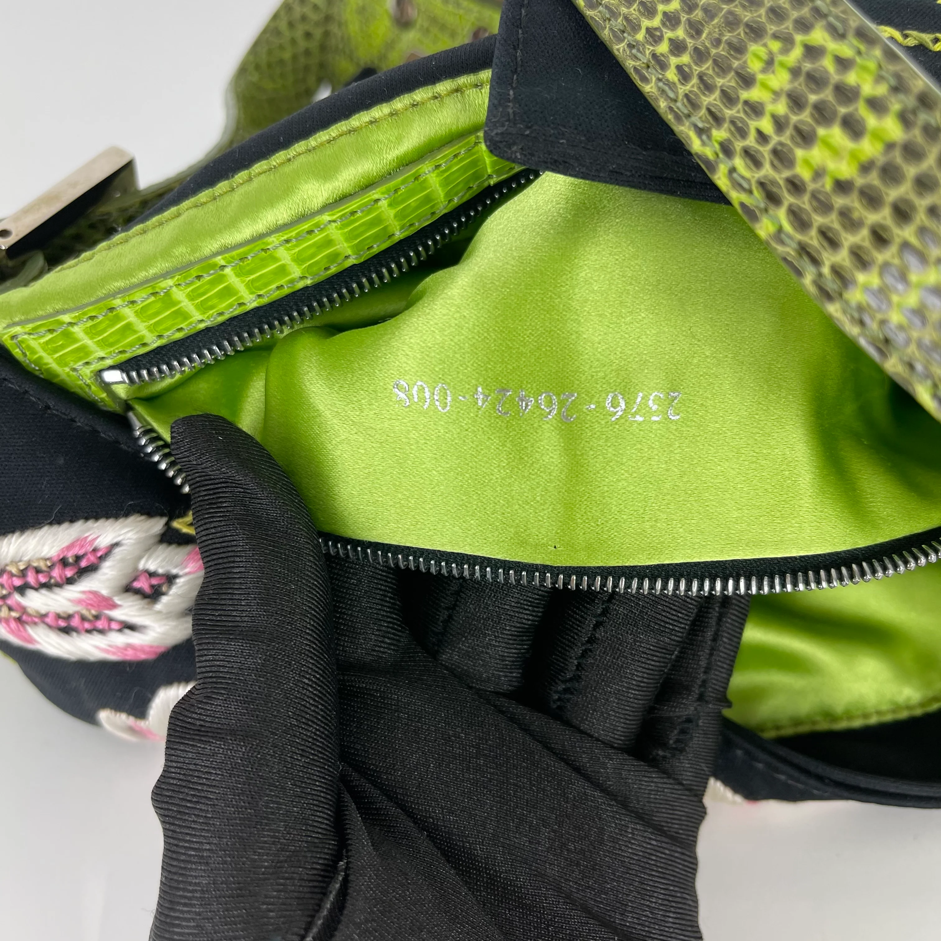 Embroidered Flowers and Lizard Trim Baguette - Image 17