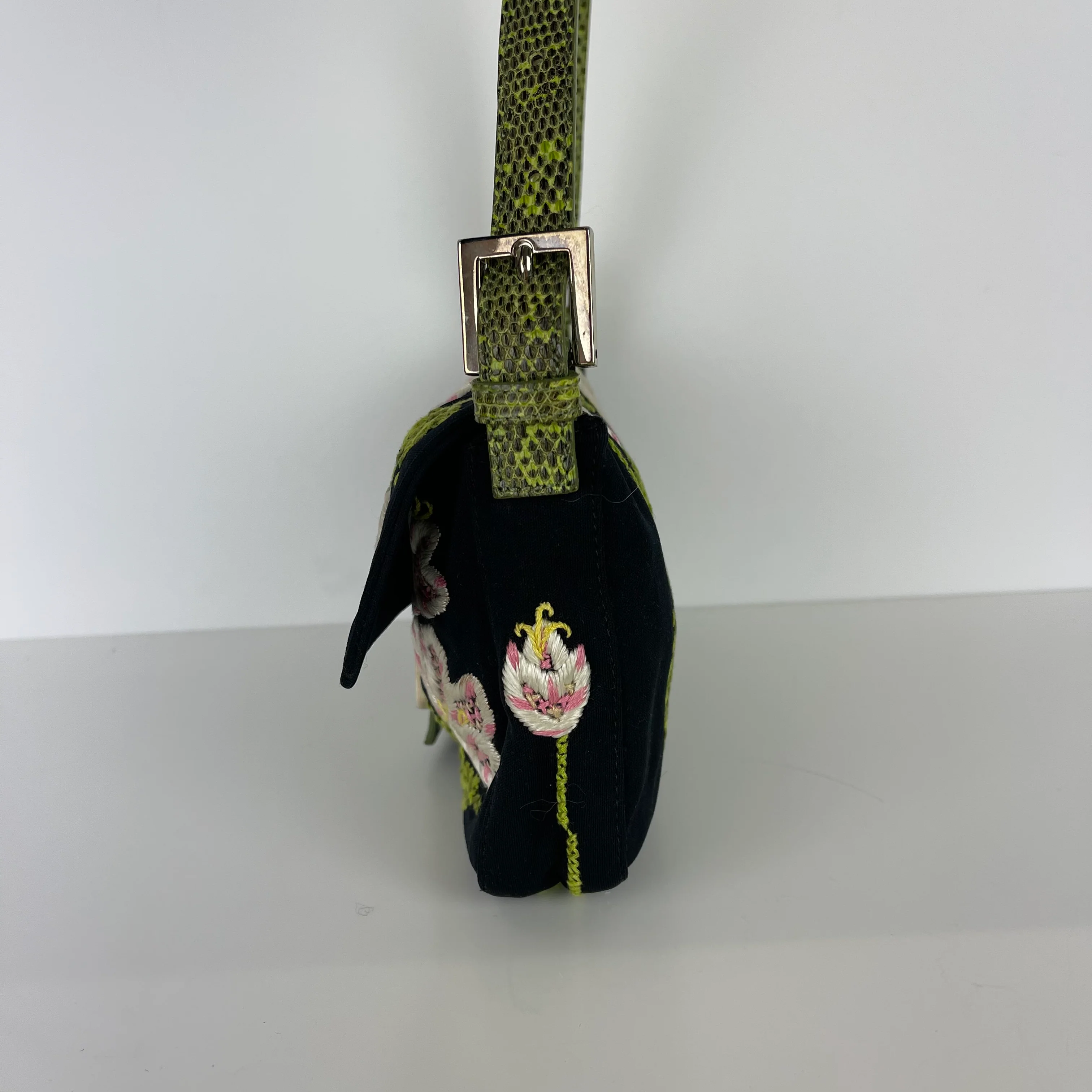 Embroidered Flowers and Lizard Trim Baguette - Image 3